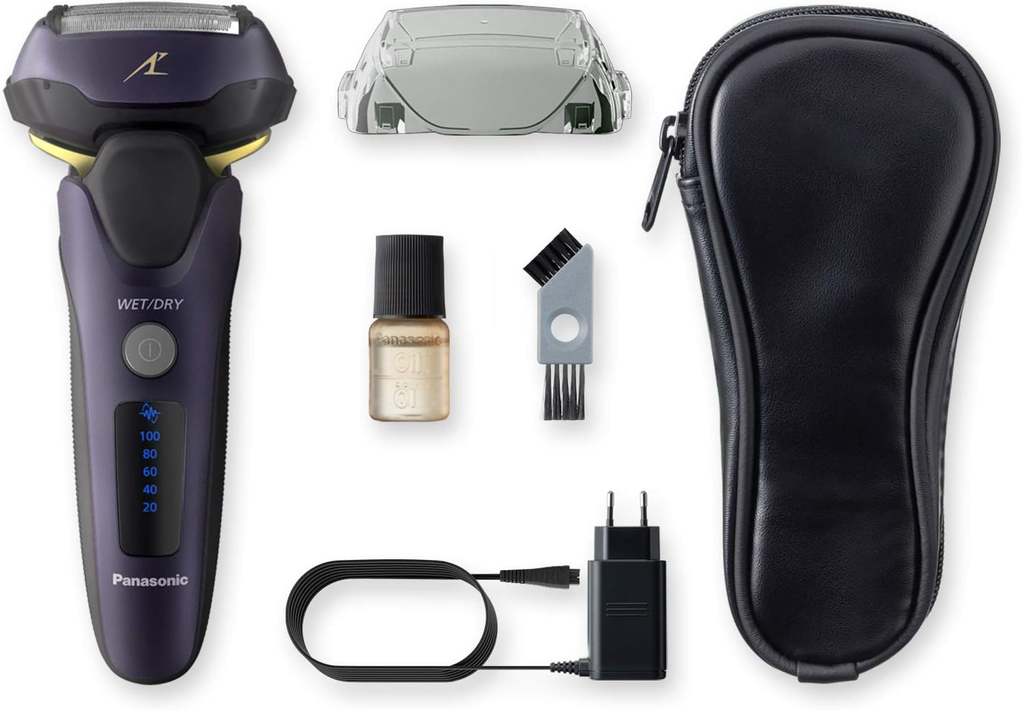 Panasonic ES-LV67-A803 Wet/Dry Razor, 5-Way Shaving Head with Linear Motor, Includes Long Hair Trimmer, Navy Blue image number 1