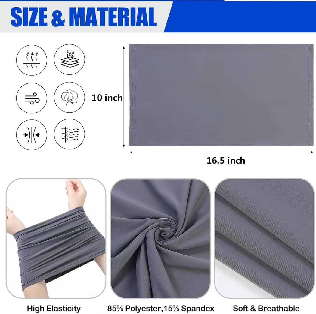 4 Pieces Summer Face Cover Scarf Mens Women Cooling Neck Gaiter Bandana Face Mask Sun UV Protection for Sport Cycling Running image number 4