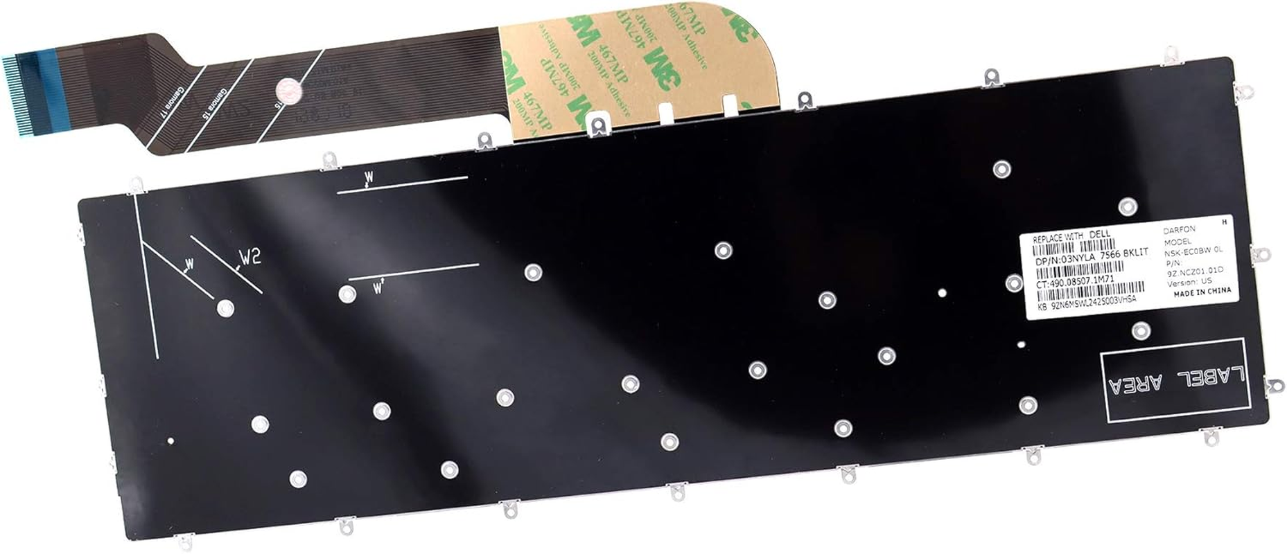 Deal4Go US Keyboard (No Backlit) Replacement for Dell Inspiron 15 5565 5567 5570 5575 5587 5765 5767 5770 5775 7566 7567 7568 7577 7588 7773 7778 7779