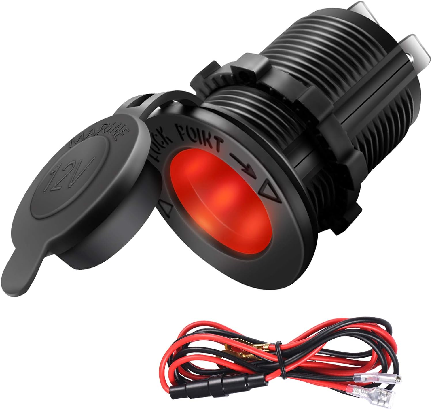 Cigarette Lighter Socket - Car Marine Motorcycle ATV RV Lighter Socket Power Outlet Socket Receptacle 12V Waterproof Plug(2 Pack)