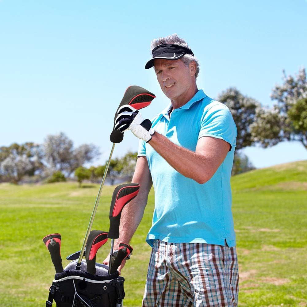 Number-One Golf Club Head Covers for Fairway Woods Driver Hybrids, 3Pcs Long Neck Mesh Golf Club Headcovers Set with Interchangeable No. Tags 3 4 5 6 7 X image number 2