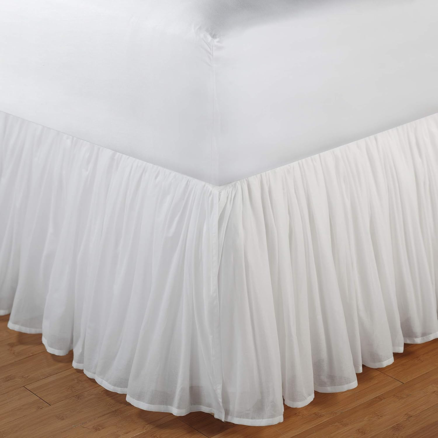 Greenland Home Cotton Voile Dust Ruffle, 15-Inch L, White