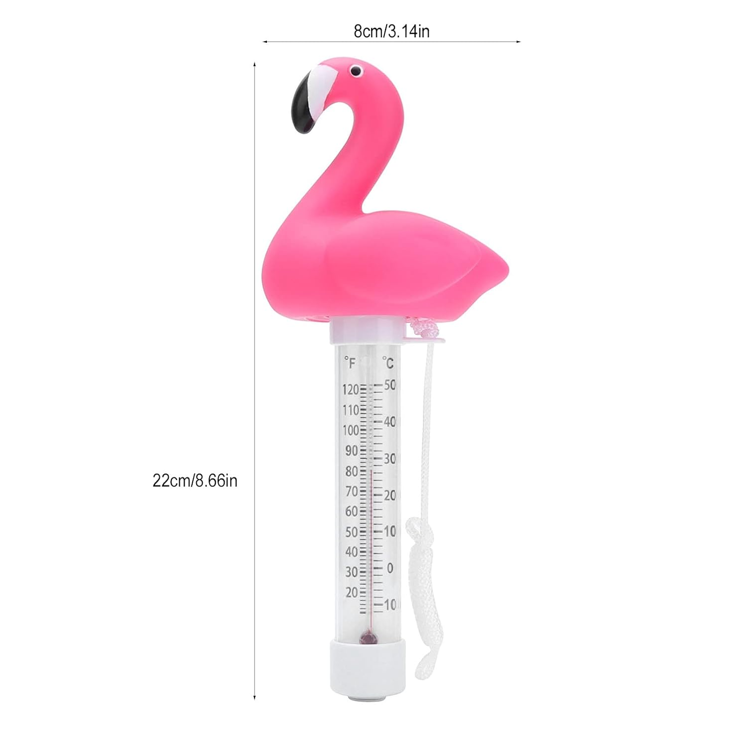 Jiawu High Accuracy Floating Pool Thermometer, Large Size Thermometers Easy to Read, Display Fahrenheit and Celsius, Shatter Resistant with String for Outdoor and Indoor Swimming Pool, Animal Shaped image number 3