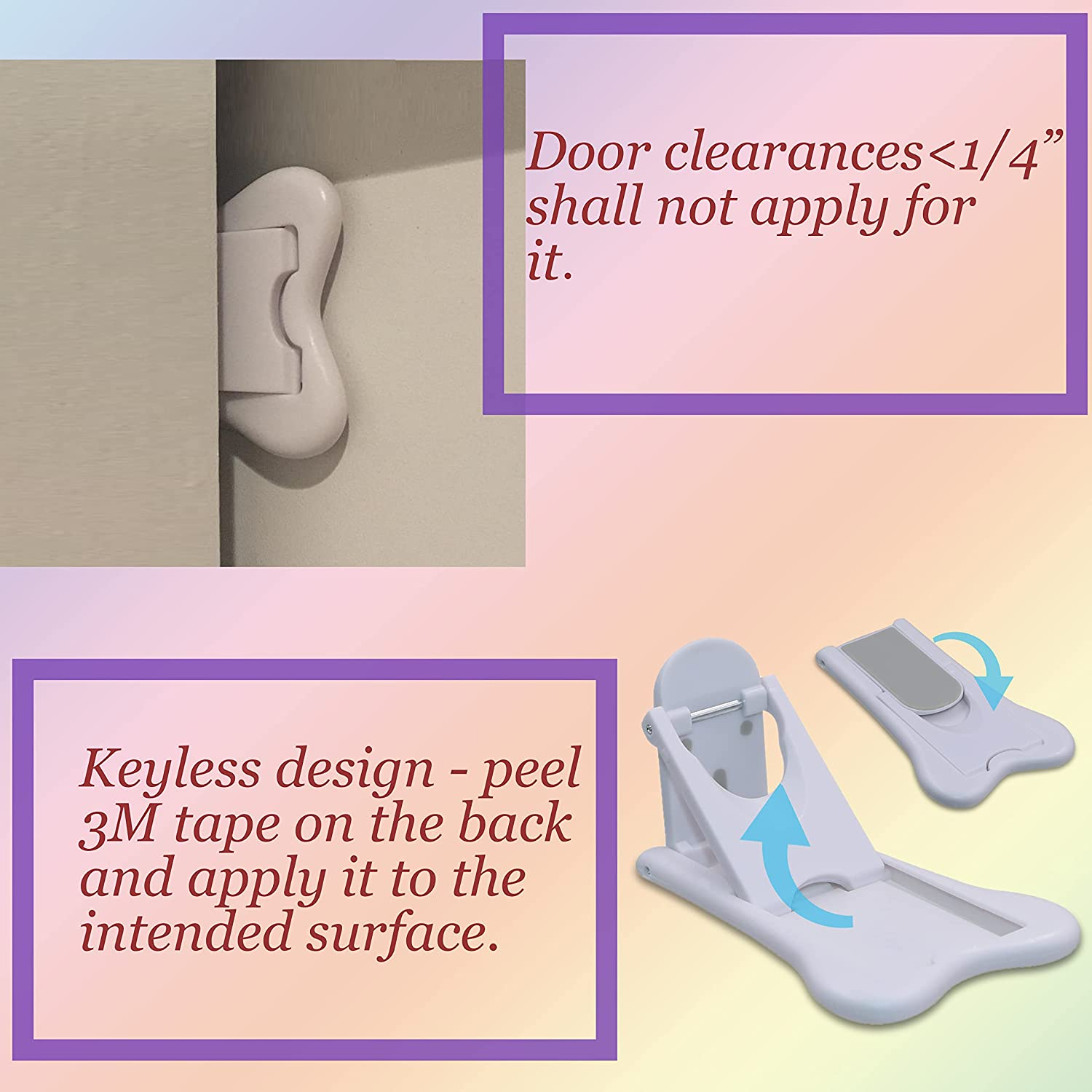 Sliding Door Lock for Child Safety, Window Stoppers for Vertical Windows, Sliding Glass Door Lock for Baby Proof (2 Pack) image number 4