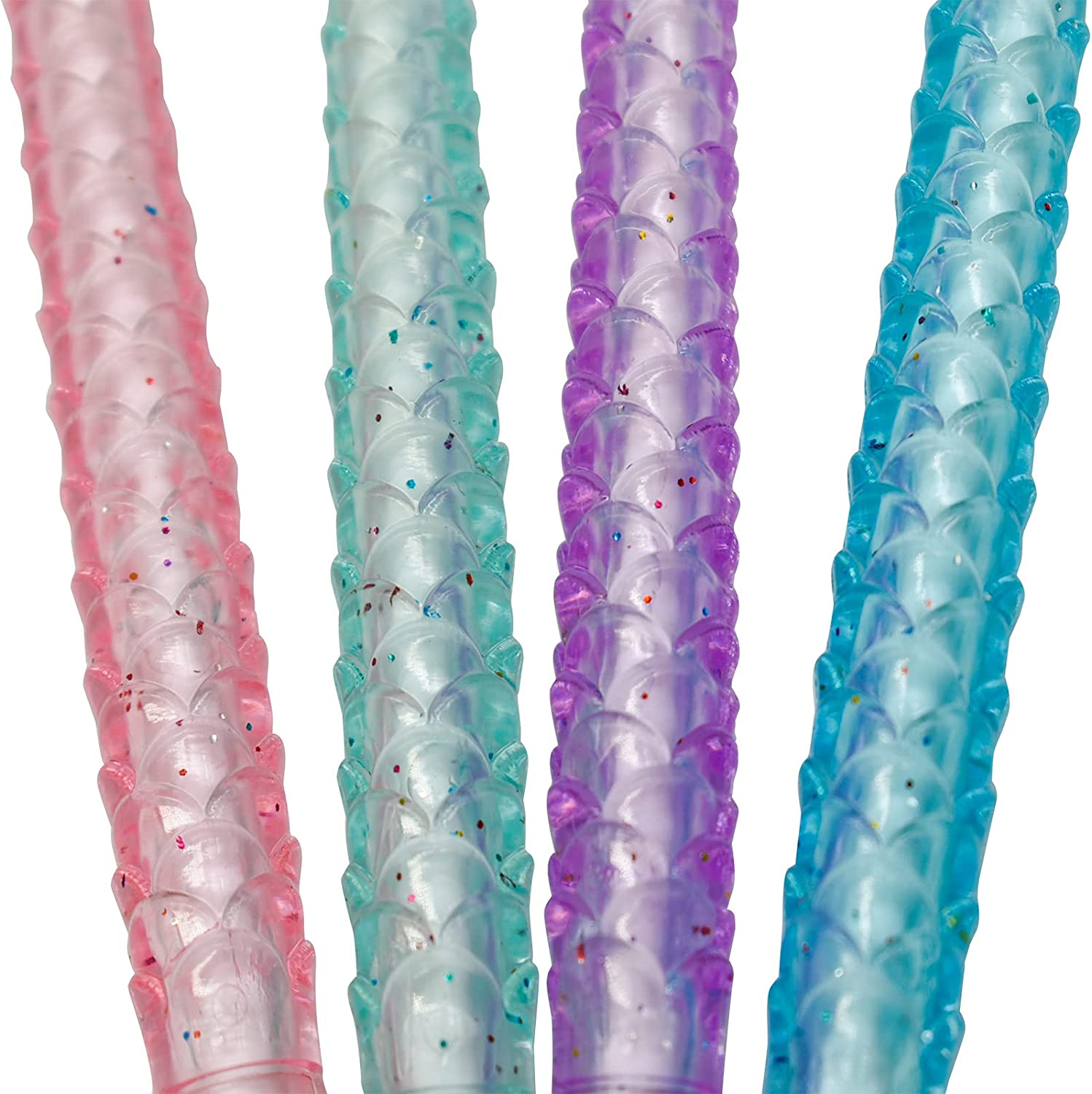 Maydahui 12PCS Cute Mermaid Shape Rollerball Pen Fish Pens Creative Crystal Flash Powder Starfish Pendant Signature Pen Black Gel Ink Design for School Student