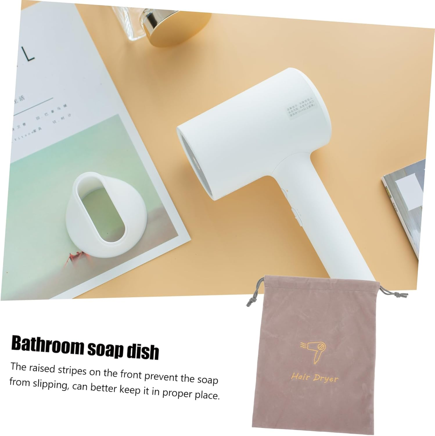 Storage Bag for Hair Dryer Drawstring Storage Bag Portable Lightweight Fabric Pouch for Outdoor Travel Home Use image number 2