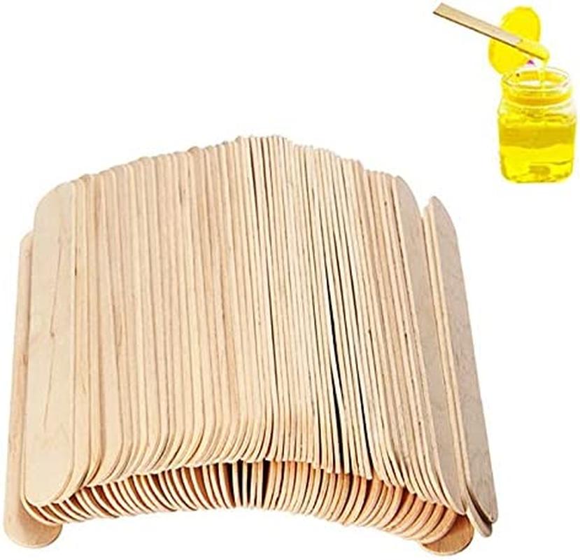 100Pcs Wooden Waxing Wax Spread Spatula Sticks Beauties Factory Hair Removal Disposable Large Wood Applicator Flat Spatulas Craft Art image number 2