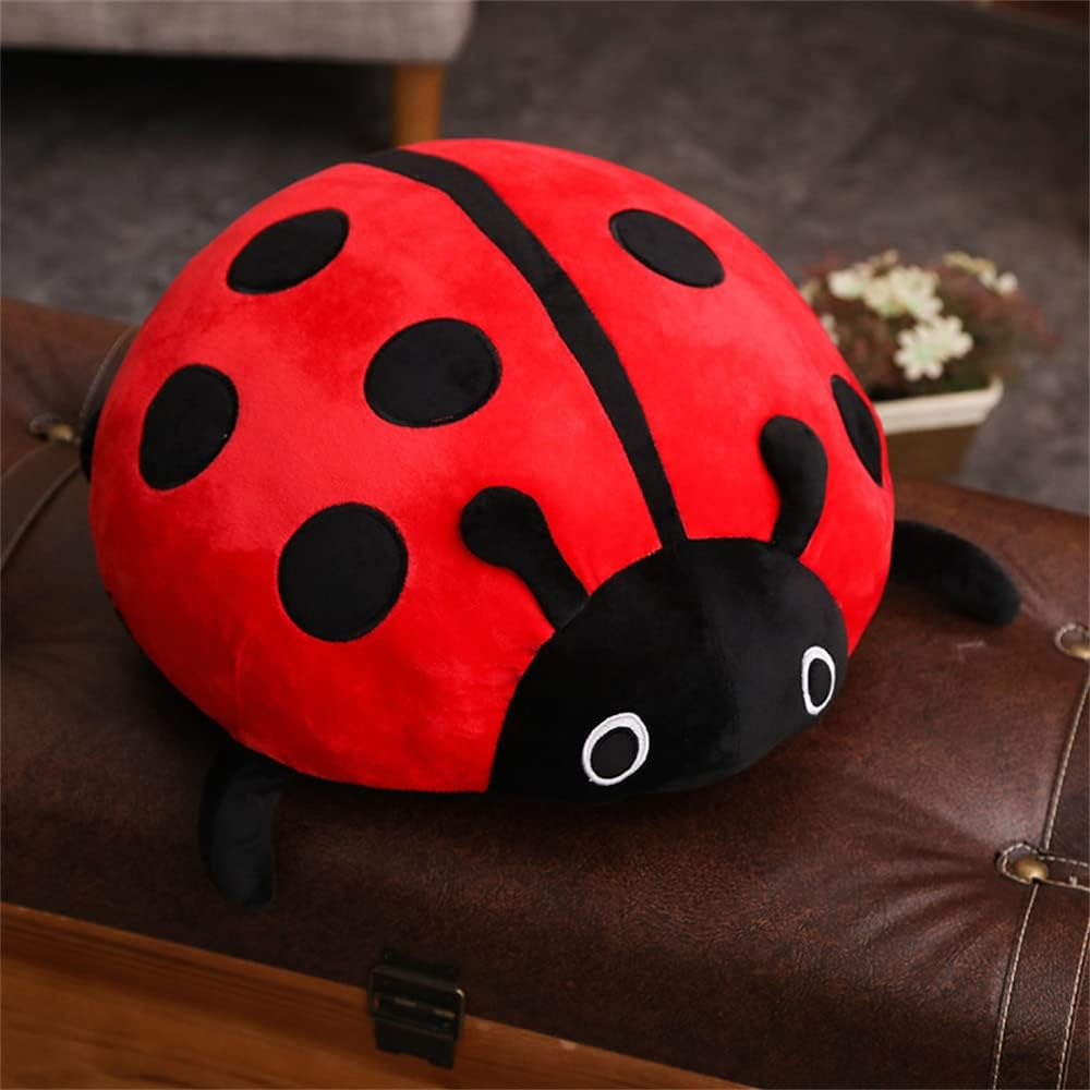 Cute Plush Toy Soft Ladybug Ladybird Insect Hold Doll Pillow Cushion Novelty Children Birthday Gift (Red, 30Cm/11Inch)