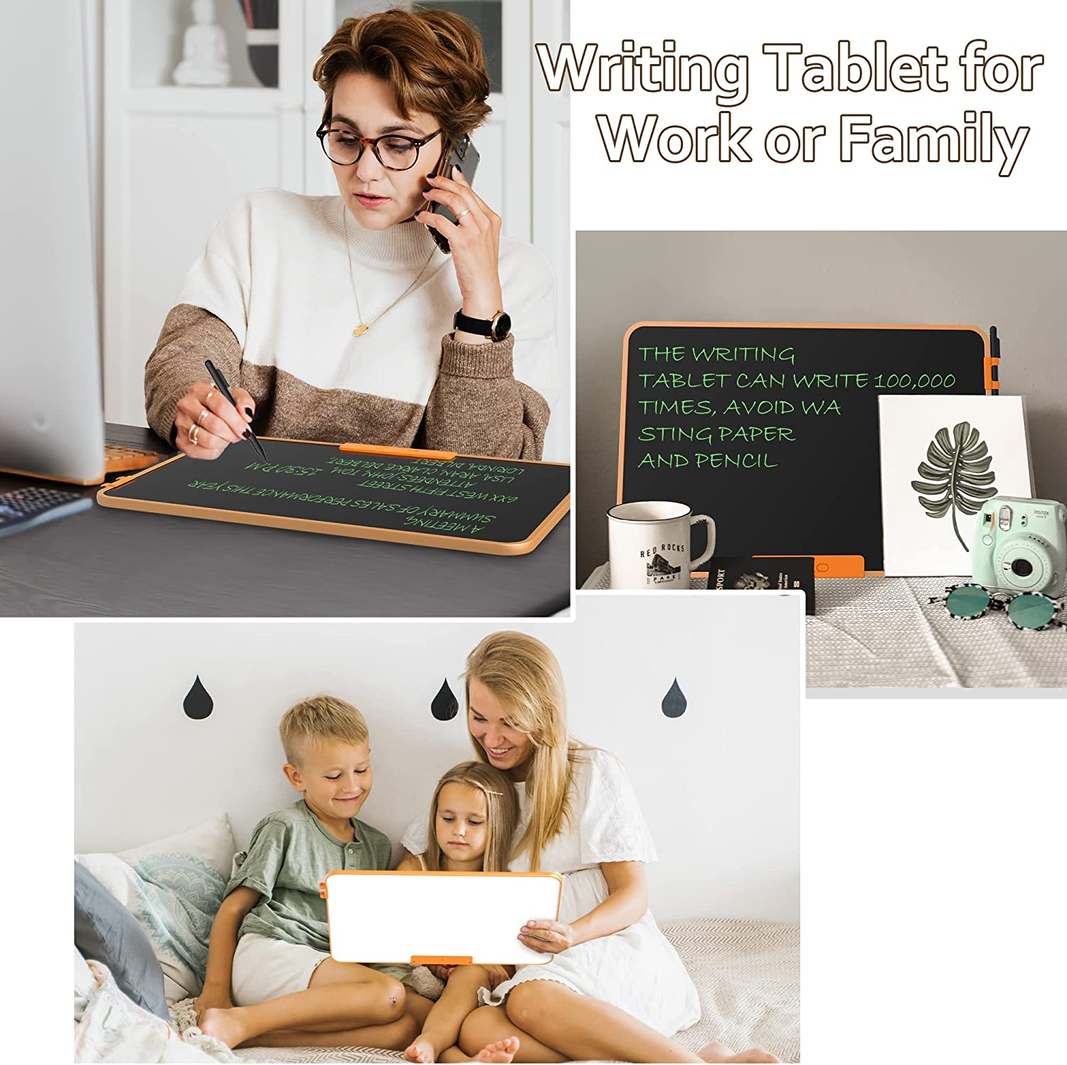 TUGAU LCD Writing Tablet,21 Inch Large Doodle Tablet Writing Pad, Electronic Erasable Drawing Tablet Educational Learning Toys Christmas Birthday Gifts for 3-12 Year Old Kids Adults Home School image number 2