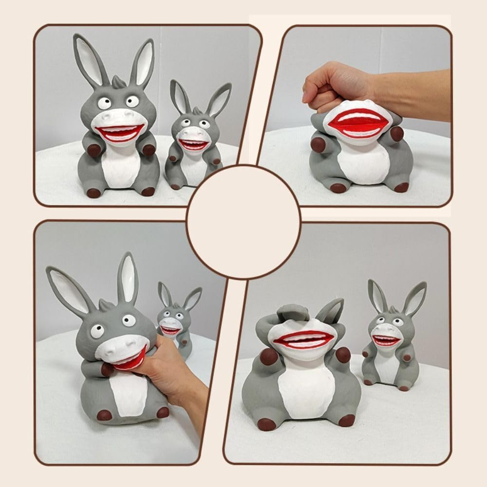 Big Mouth Donkey Decompression Tool，Antistress Stress Reliefing Pinch Toy，Cute Big Mouth Donkey Reduce Irritability for All! Gorilla Sensory Toy for All Ages。(Big Mouth Donkey（Grey）) image number 3