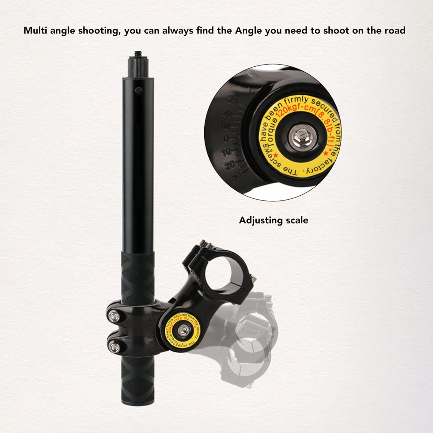 Dpofirs Motorcycle Bike Selfie Stick Handlebar Mount for 360 X3 ONE X2 ONE R for DJI Action 3 2, Aluminium Alloy Camera Holder Bracket image number 1