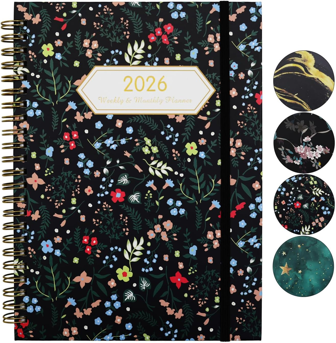 Academic Planner 2026 Weekly and Monthly, Jan 2026 - Dec 2026, 6.5" X 8.5" with Monthly Tabs, Pockets, Spiral Bound for Office School