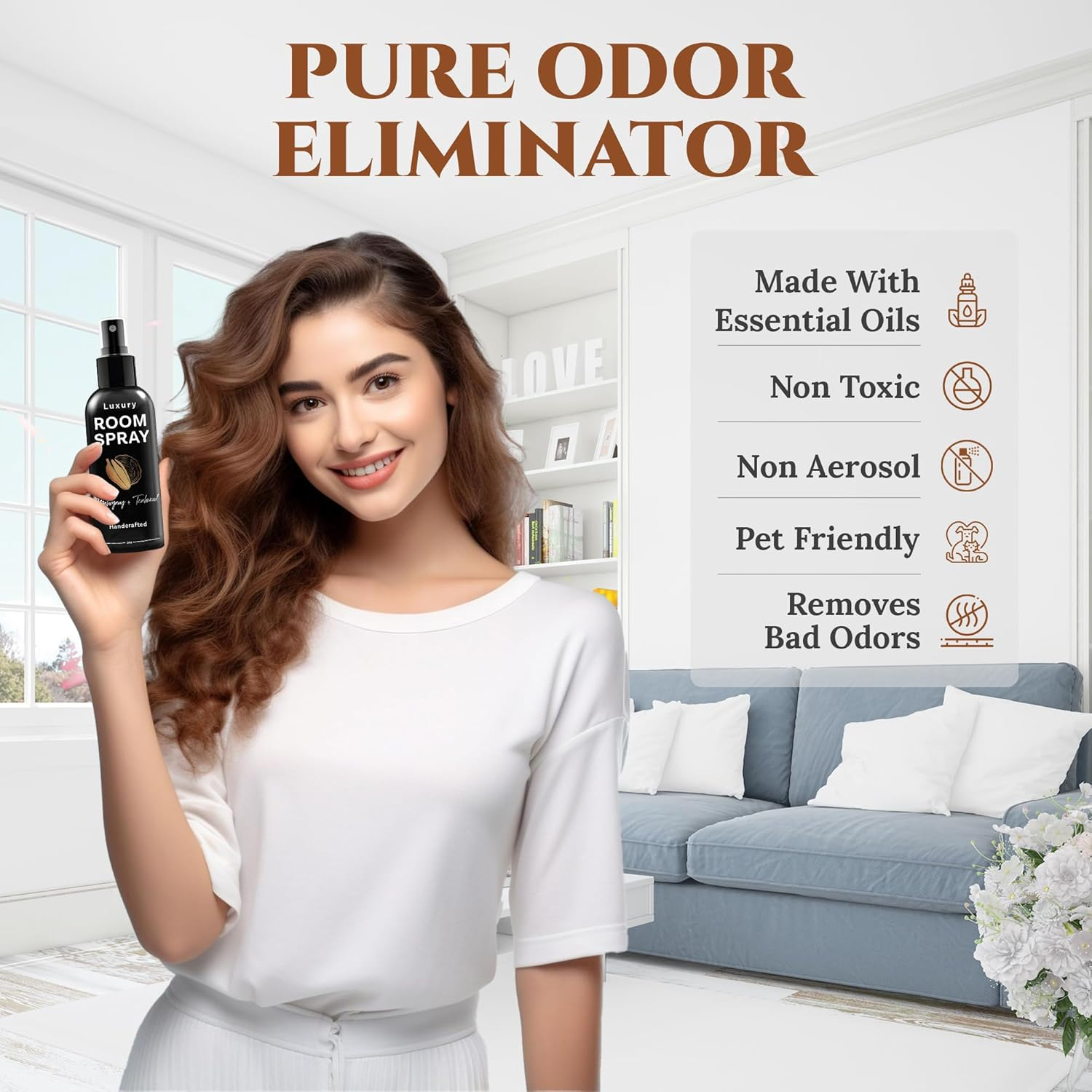 605Products - Mahogany Teakwood Air Freshener - Room Spray for Home, Bathroom, & Bedroom - Long Lasting Odor Eliminator with Essential Oils and Natural Ingredients - Home Fragrance Essential - 2 Pack image number 2