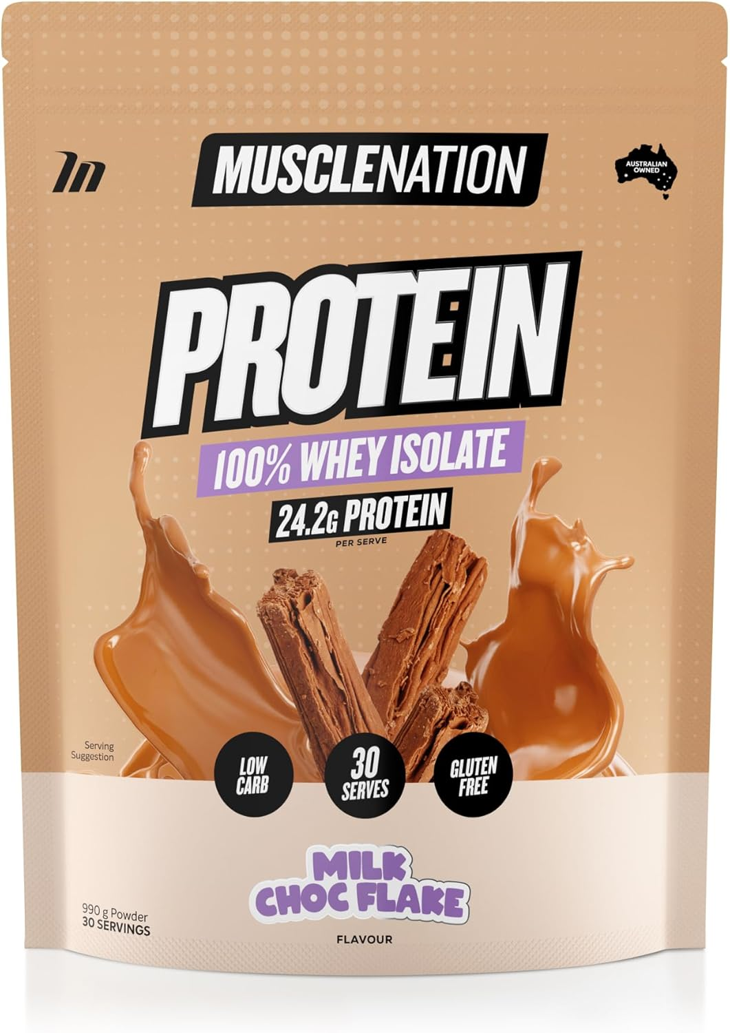 Muscle Nation Milk Chocolate Flavour Whey Protein Isolate 990G (30 Serves) image number 1