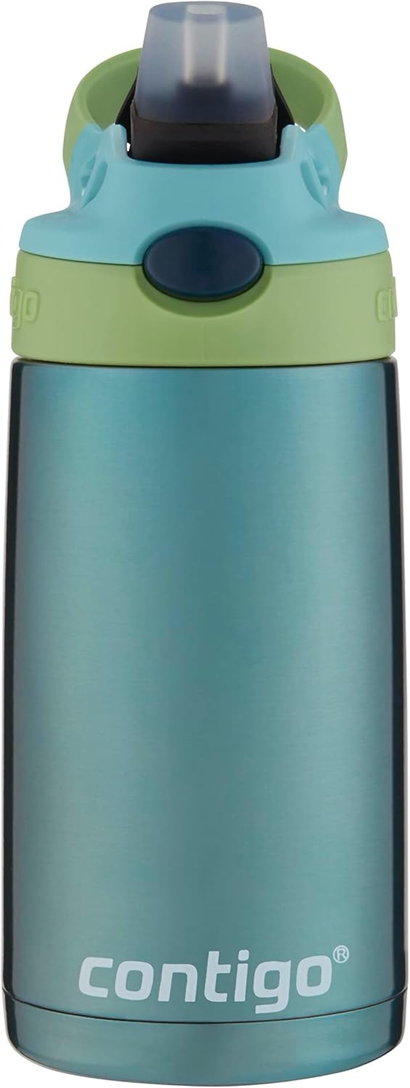Contigo Kids Straw Stainless Steel Water Bottle with AUTOSPOUT Lid, 13Oz, Ocean image number 4