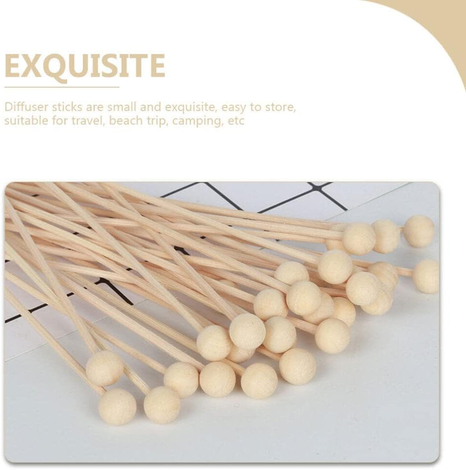 FOMIYES 30Pcs Rattan Wood Sticks for Essential Oil Diffuser Aromatherapy Replacement Fragrance Volatile Sticks for Home Spa Aroma Diffusing
