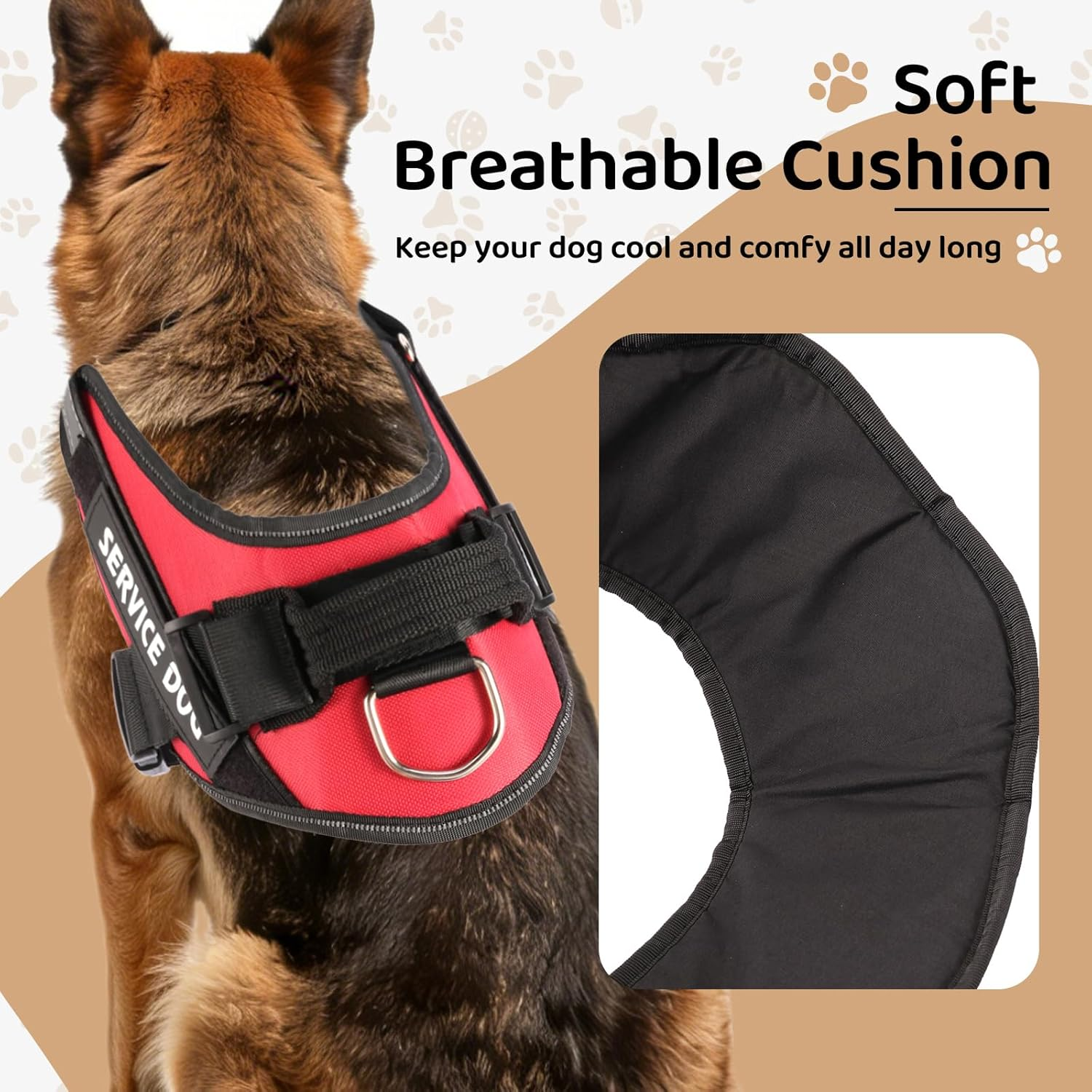 Service Dog Harness No Pull Easy Adjustable Reflective Breathable image number 6