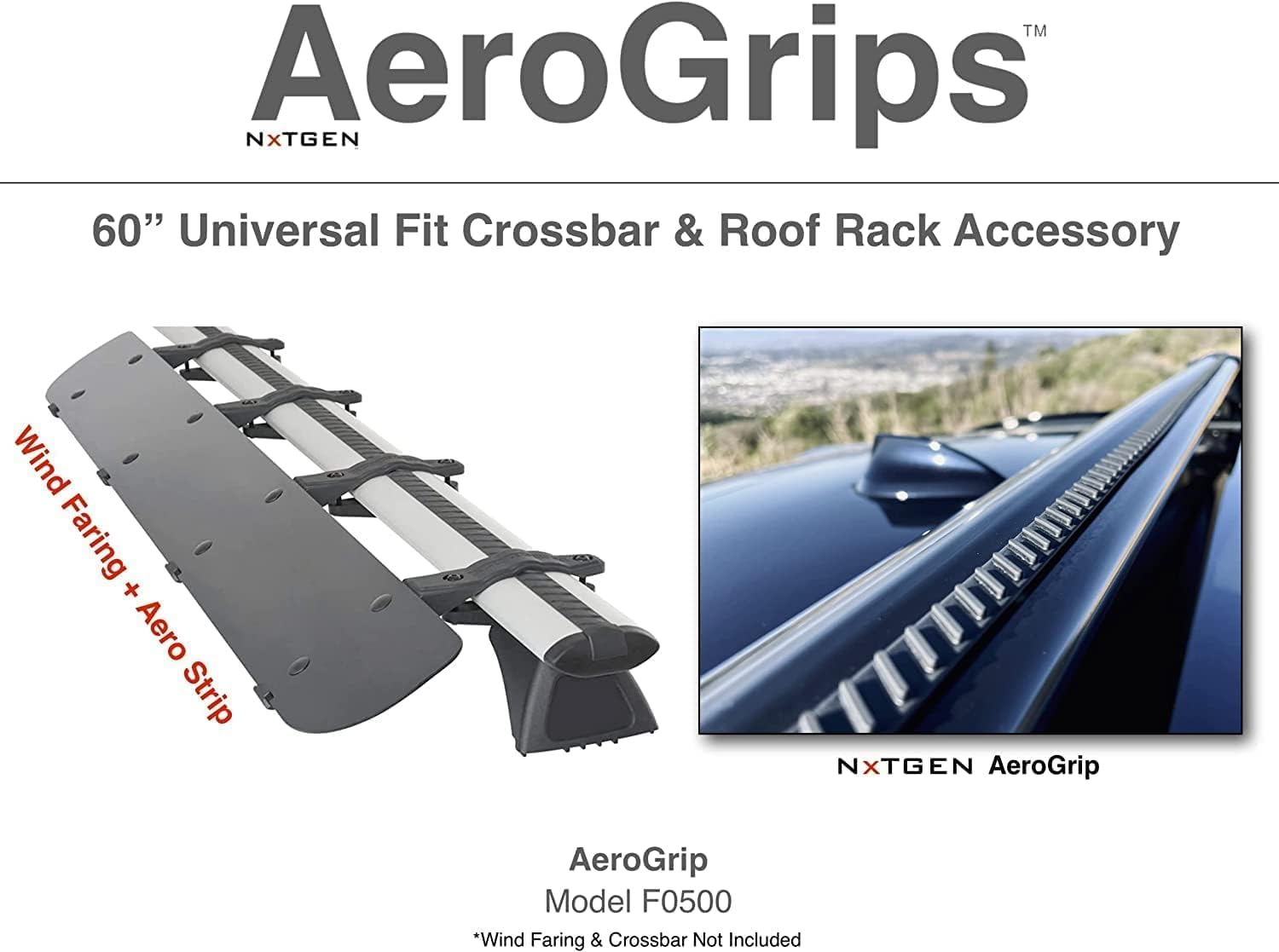 Stop Crossbar Whistle | Add Premium Functionality | Universal Fit Crossbar and Roof Rack Accessory - NXTGEN Aerogrips (1 Pack)