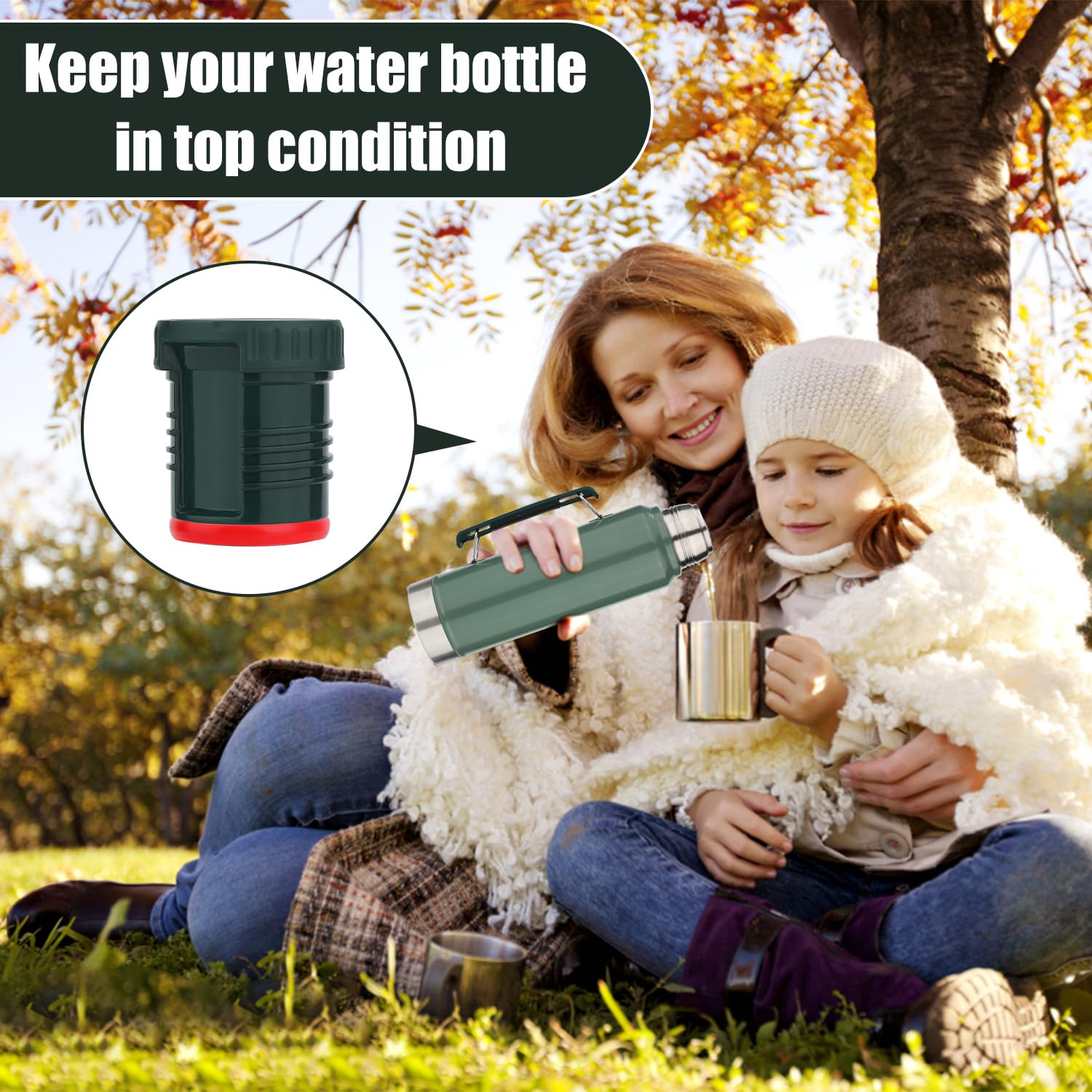 4-Pcs Silicone Replacement Gaskets Classic for Stanley, Sealing O Ring Gasket for Thermos Lid Compatible with Stanley Classic Vacuum Bottle Stopper (Red) image number 3