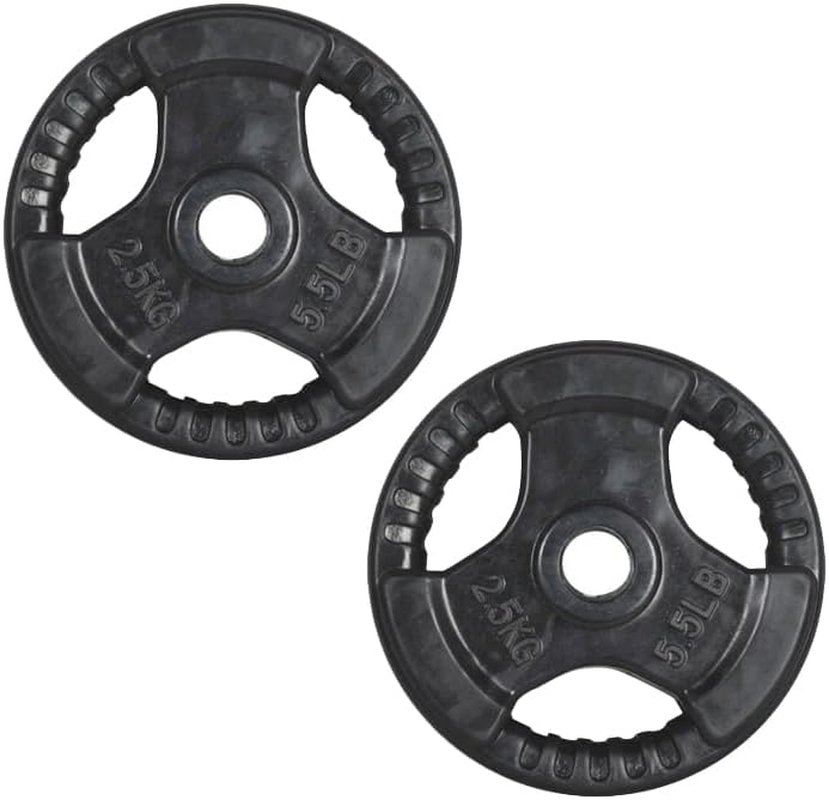 Standard Rubber Coated Weight Plate for Dumbbell and Barbell - Premium Quality Weighted Rubber Coated Plates 28Mm Center Hole,Gym Equipment Accessories Body Building, Weightlifting, Crossfit, Fitness Strength Weight Training 1.25Kg to 20Kg