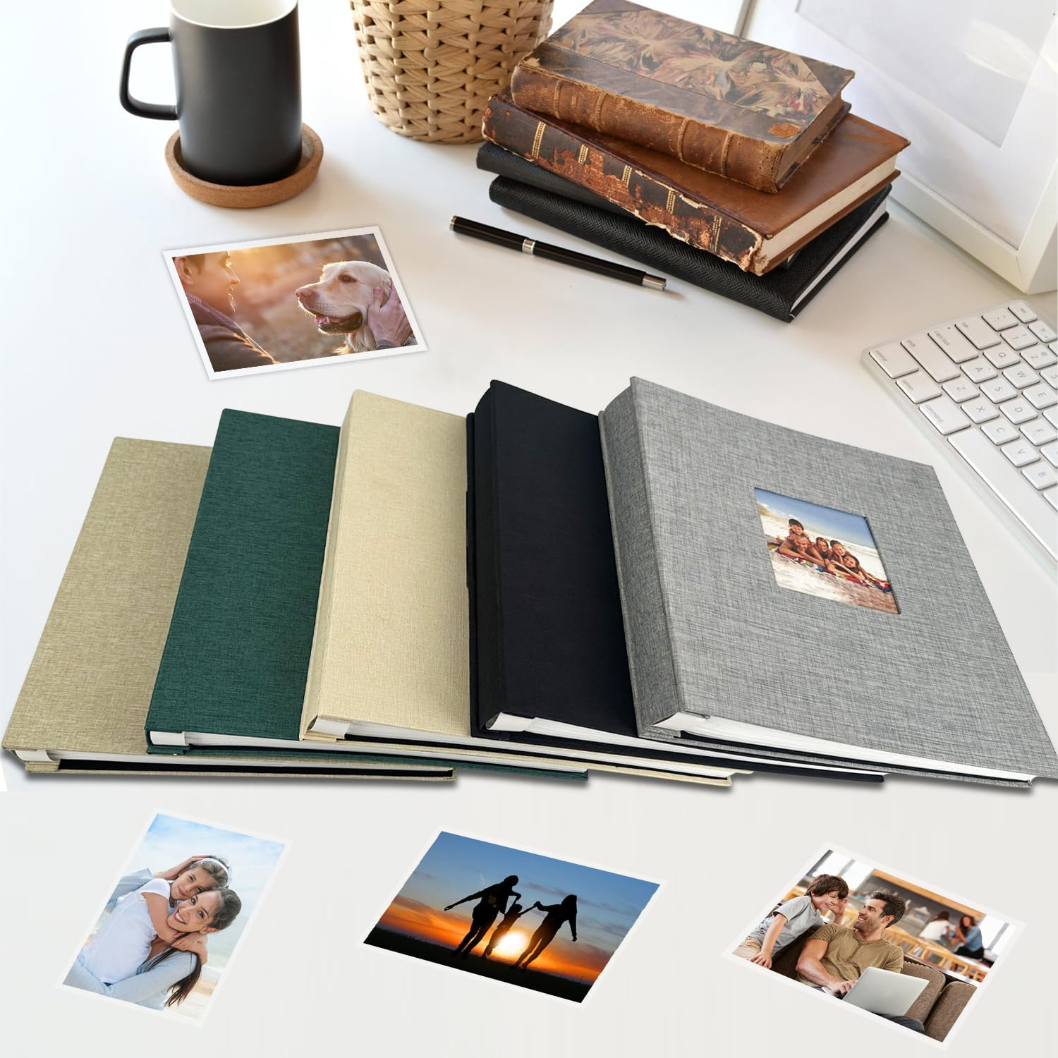 Linen Hardcover Photo Album 4X6 600 Photos Large Capacity for Family Wedding Anniversary Baby Vacation,Gray, 600 Pockets image number 6