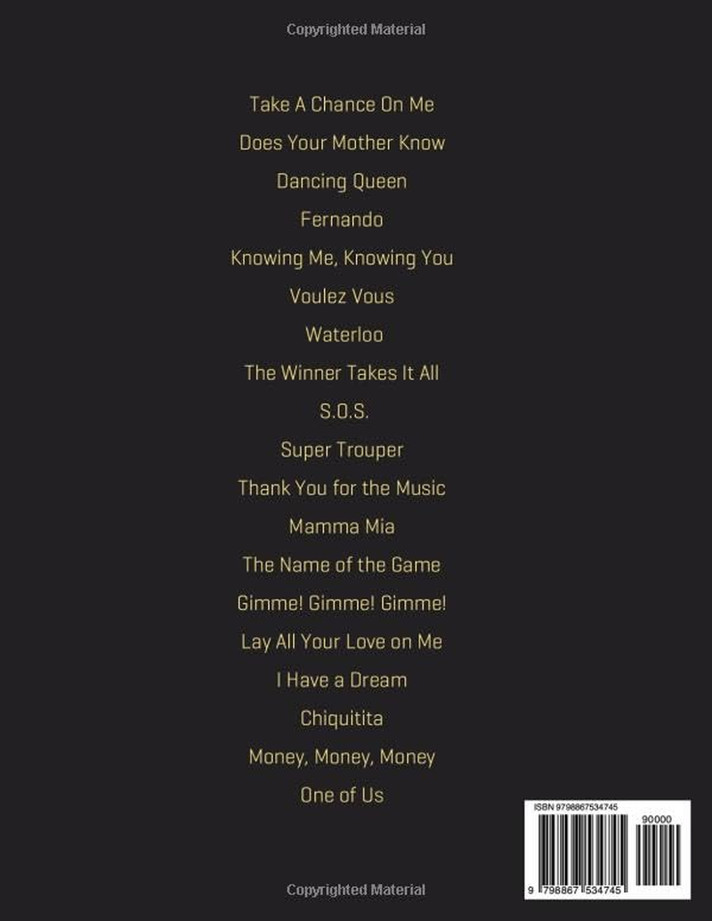 ABBA Sheet Music: a Collection of 19 Songs from the Gold Album( Piano/ Vocal/ Guitar)