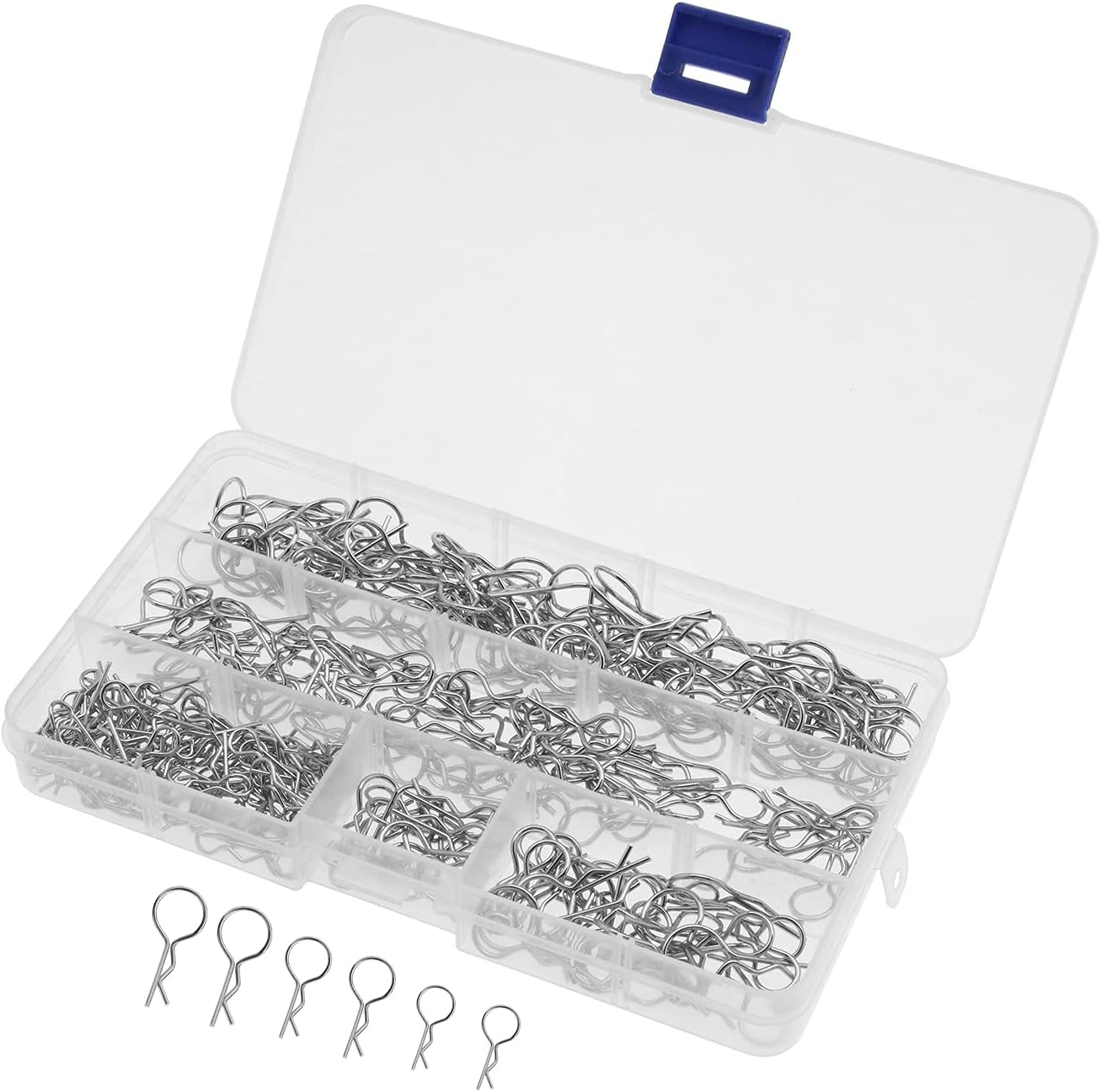 Emsea 180Pcs Body Clip Pin Stainless Steel Body Shell Clip 1/8 1/10 1/16 for RC Car image number 3