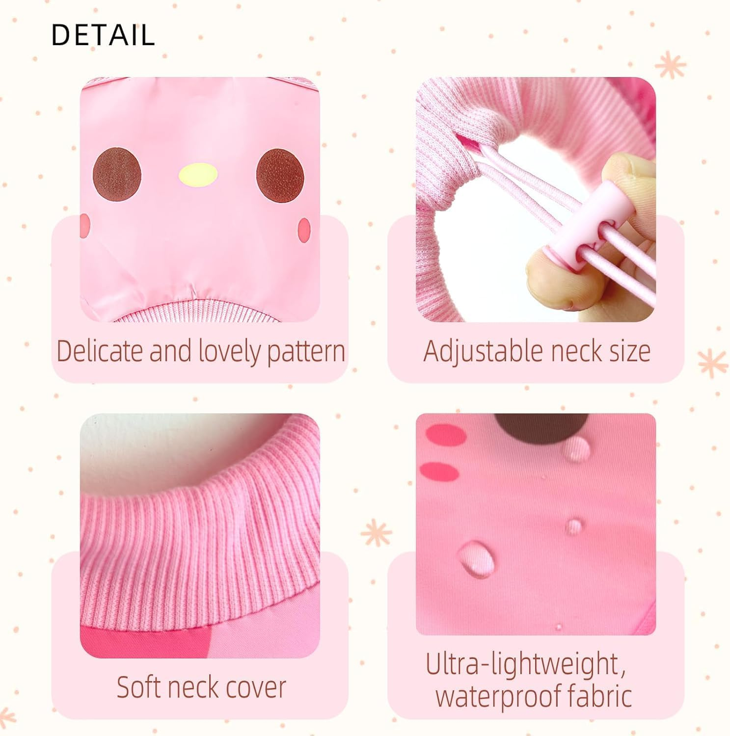 Waterproof Cat Head Cover, Lightweight Cat Head Cover, Donut Cat Recovery Collar, Licking and Scratching Free Head Cover Pet Collar (Pink, M) image number 5