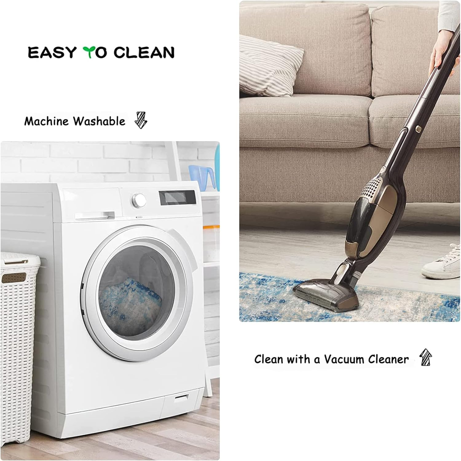 Area Rugs，160 * 120Cm Modern Non-Slip Machine Washable Rugs, Floor Rugs for Living Room/Bedroom/Dining/Office image number 6