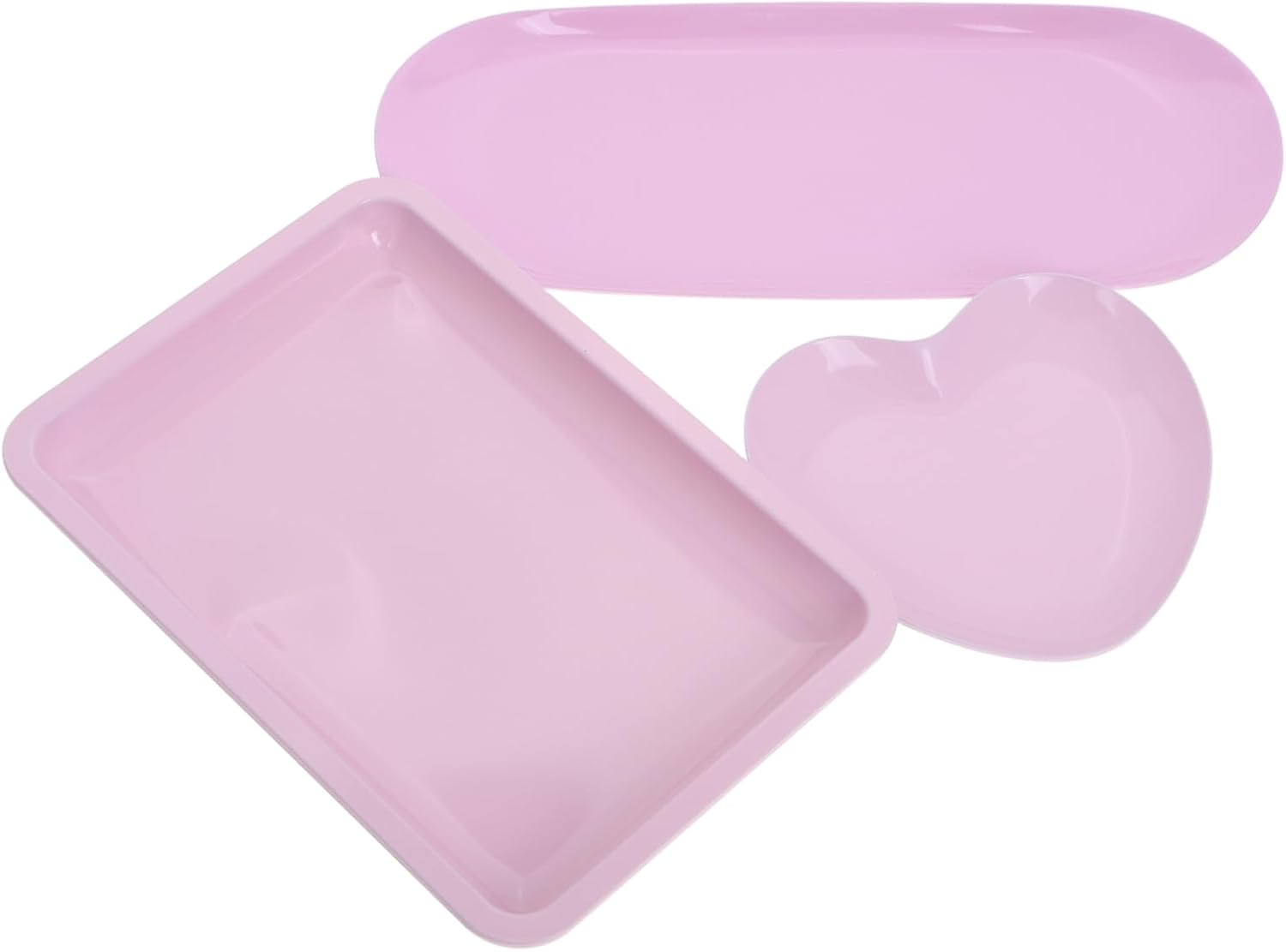 CANIGHT Nail Art Tool Storage Tray Set Decorative Jewelry Trays Heart Shape Food Serving Platter Stainless Steel for Party Kitchen Organization image number 3