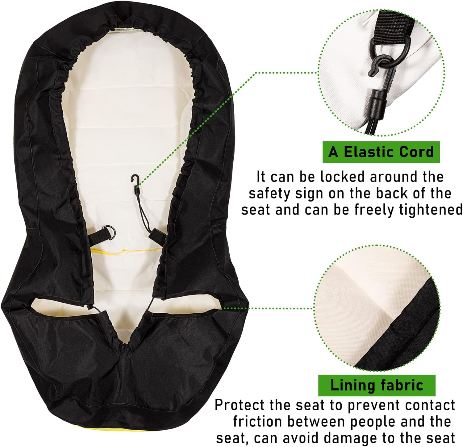 LP68694 Seat Cover Compact Utility Tractor Cushioned Seat Cover Fits for John Deere Compact Utility Tractor with Armrest 1025R,2025R - Oxford 300D Fabric, Waterproof image number 4