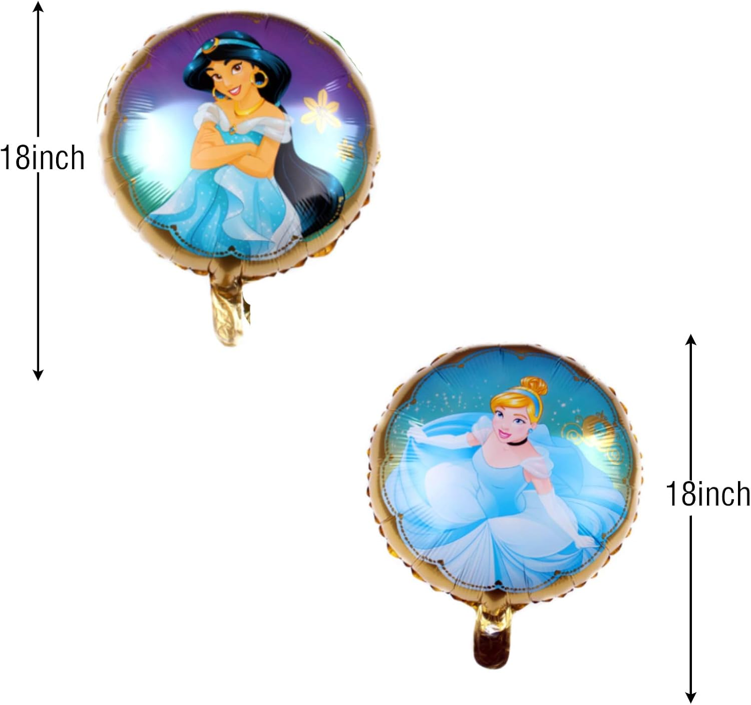 8PCS Disney Princess Foil Balloons for Girl&rsquo;S Birthday Baby Shower Princess Themed Party Decorations image number 3