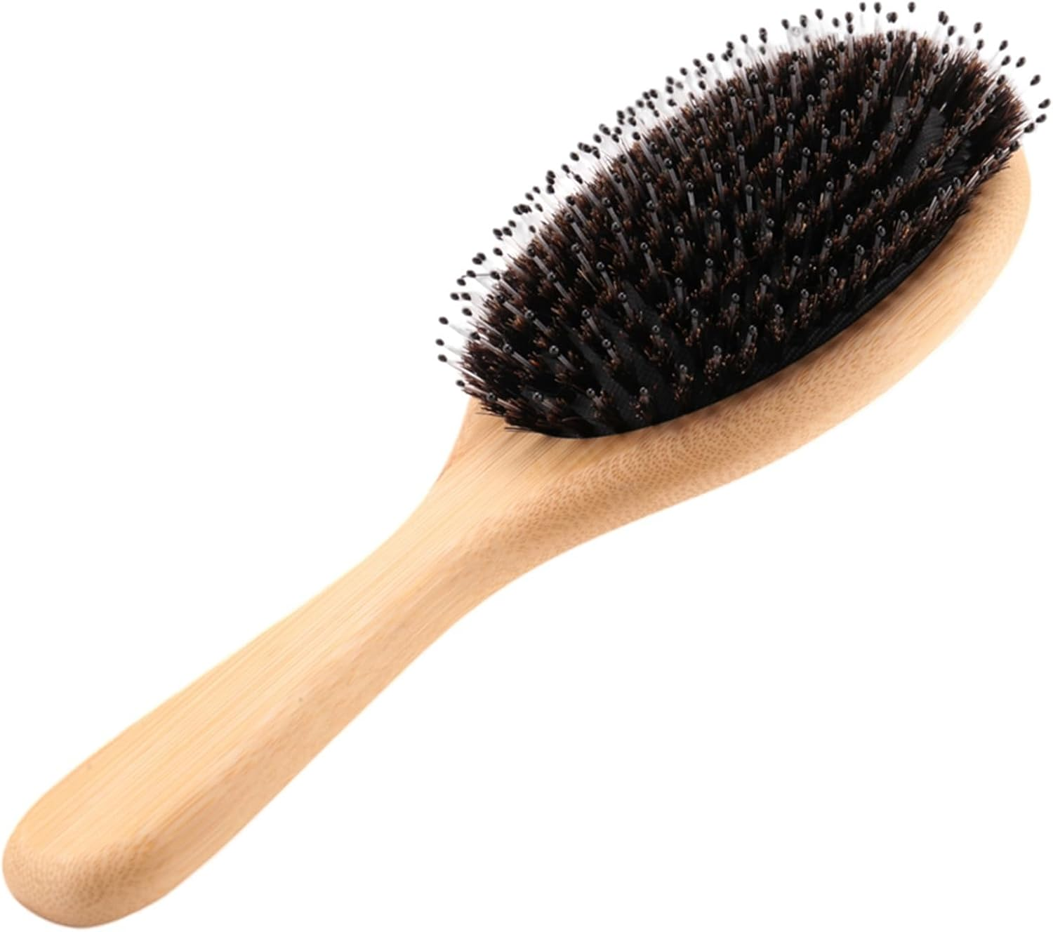 Hair Brush Boar Bristle Hair Brush with Nylon Pins Bamboo Paddle Detangler Brush Detangling Adding Shine Brushes Daily Use for Conditioning Improve Hair Texture