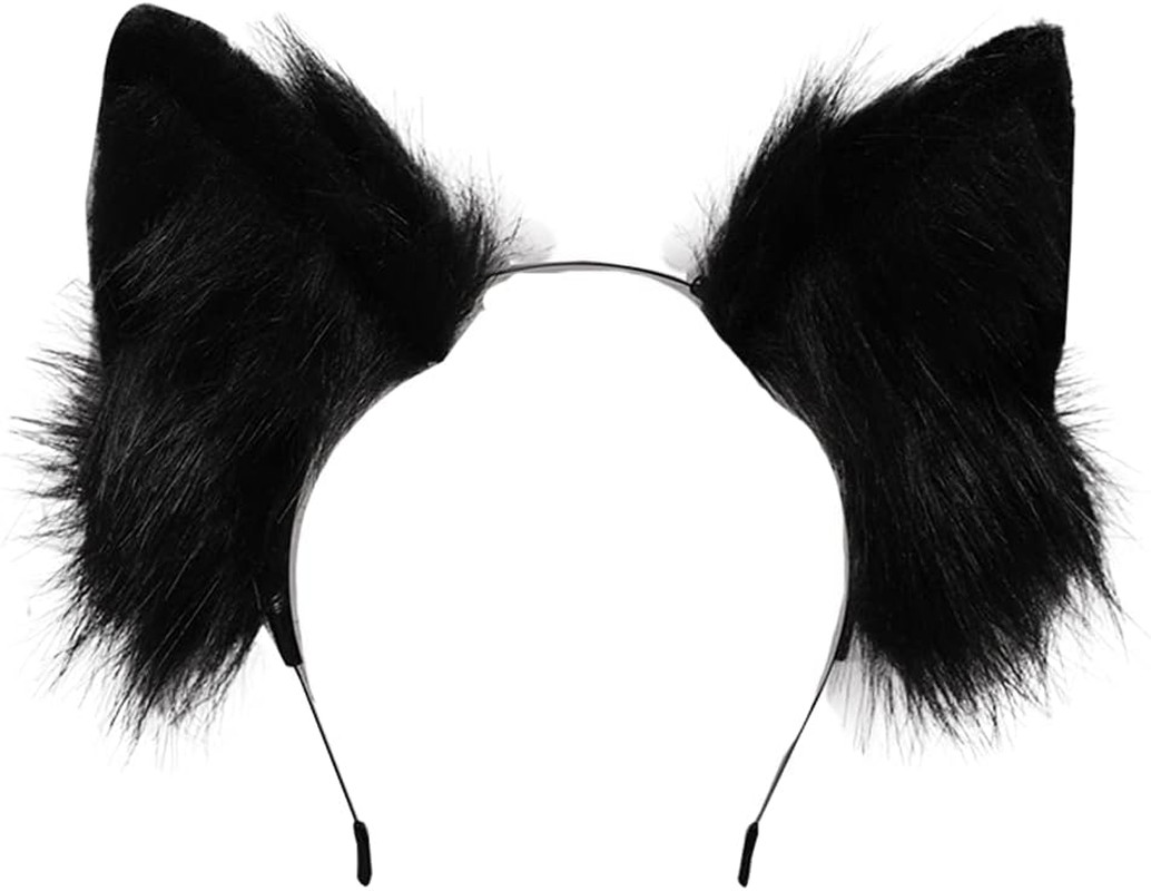 VIGVAN Handmade Wolf Fox Ears Animal Cosplay Cute Head Accessories for Halloween