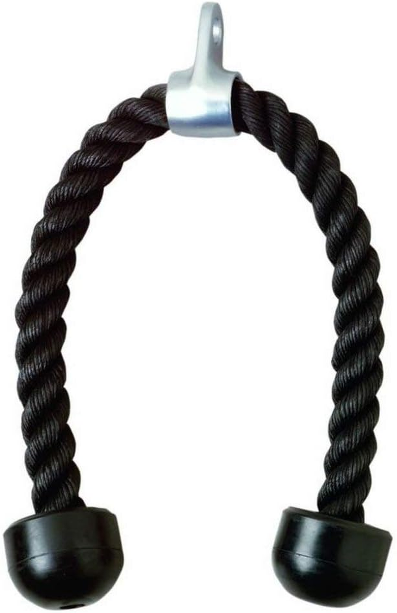 Tricep Nylon Pulldown Rope - Home Gym Fitness Weights Equipment Extra Durable Braided Nylon Solid Rubber Grip Exercise Training Workout Accessories