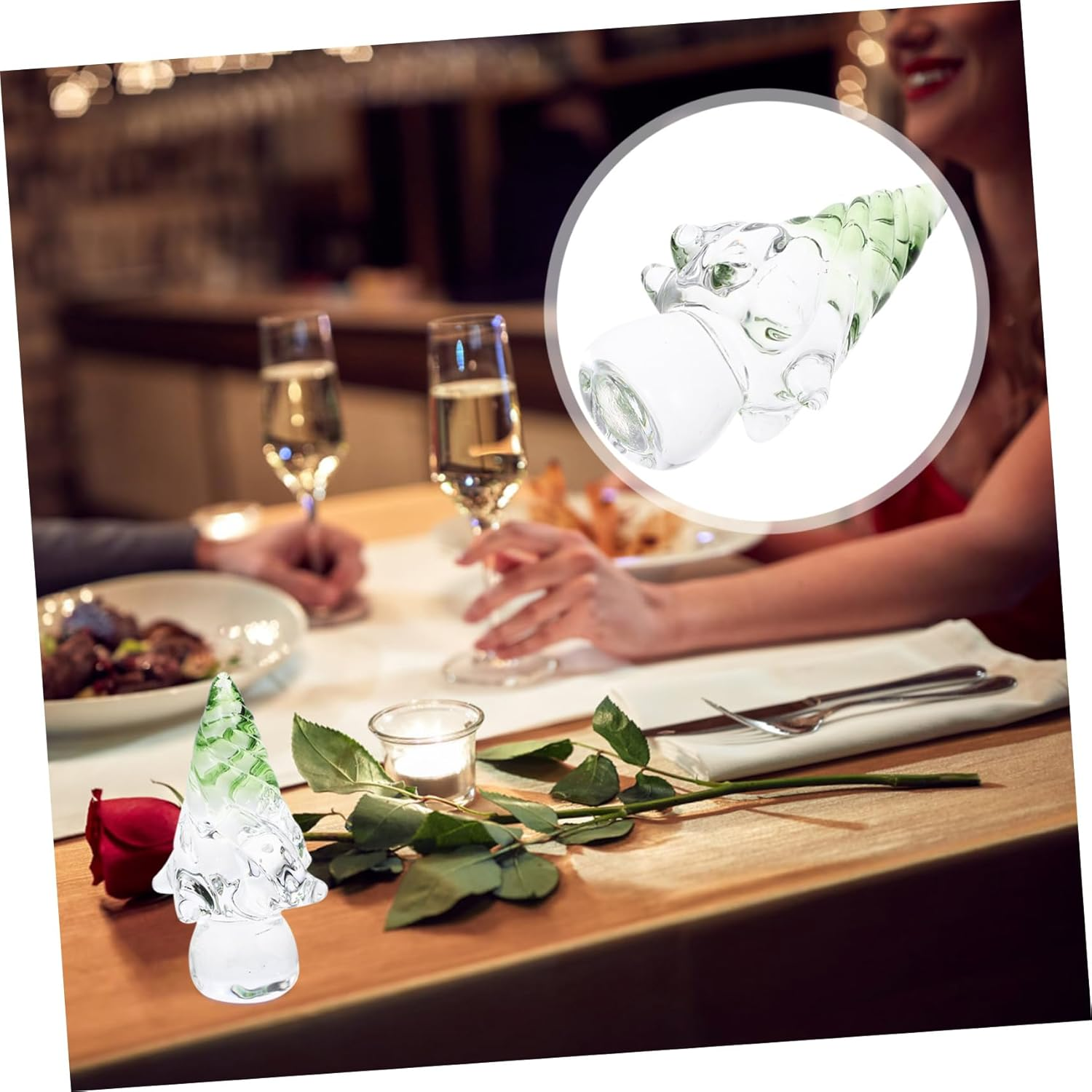 Crystal Christmas Tree Figurine Small Desktop Xmas Tree Decoration for Christmas Party and Home Table Ornament image number 5