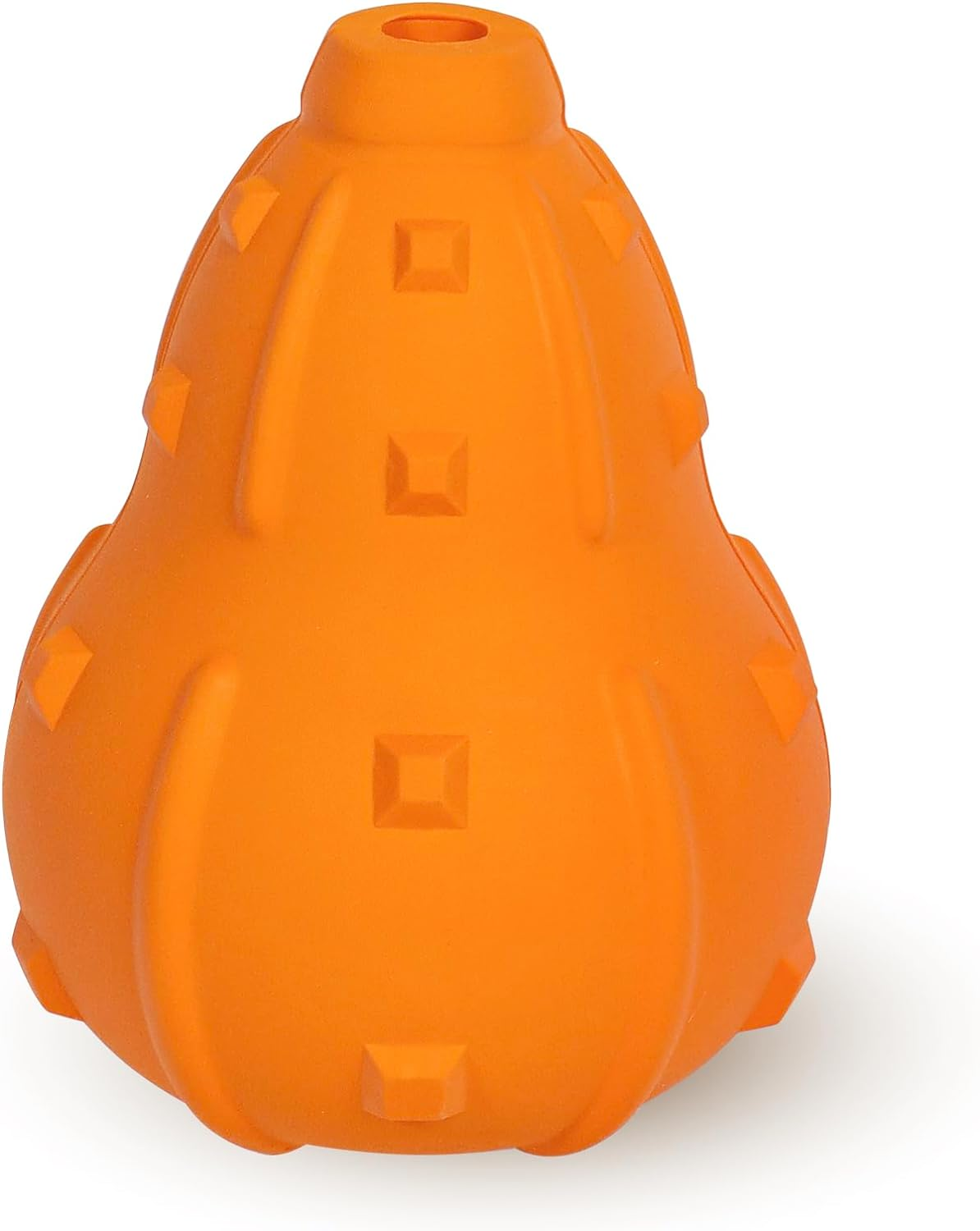 Treat Dispensing Dog Toy, Interactive Puzzle Feeder Fillable Enrichment Toys, Tough Rubber Puppy Chew Toy for Small Medium Dogs (Orange)