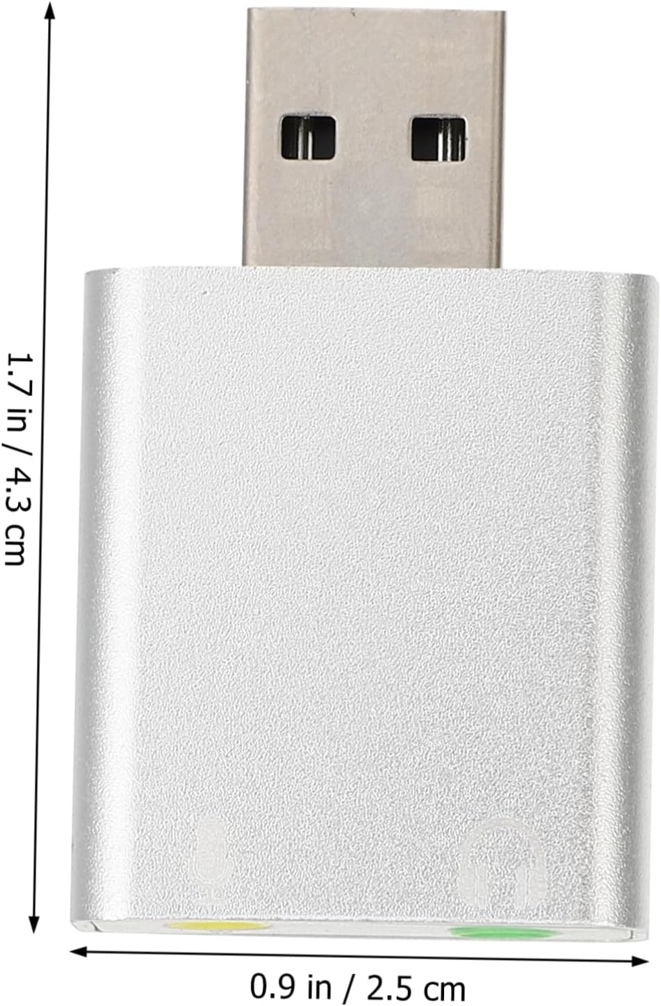 Aluminum USB External Stereo Sound Adapter for Laptop Compatible Headphones and Microphones for Home Studio Online Streaming image number 4