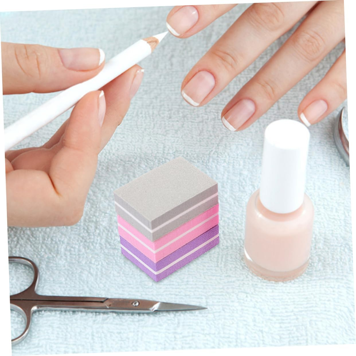Healeved 100Pcs Nail Buffing Block Set Soft Sponge Nail Files Mini File Blocks for Women Manicure Tools Shiner Buffer Stylish image number 4