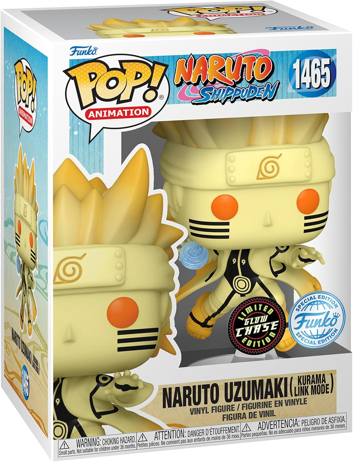 Funko Pop Animation: Naruto Shippuden - Jiraiya with Rasengan - Special Edition Multicolor Glow Exclusive #1481