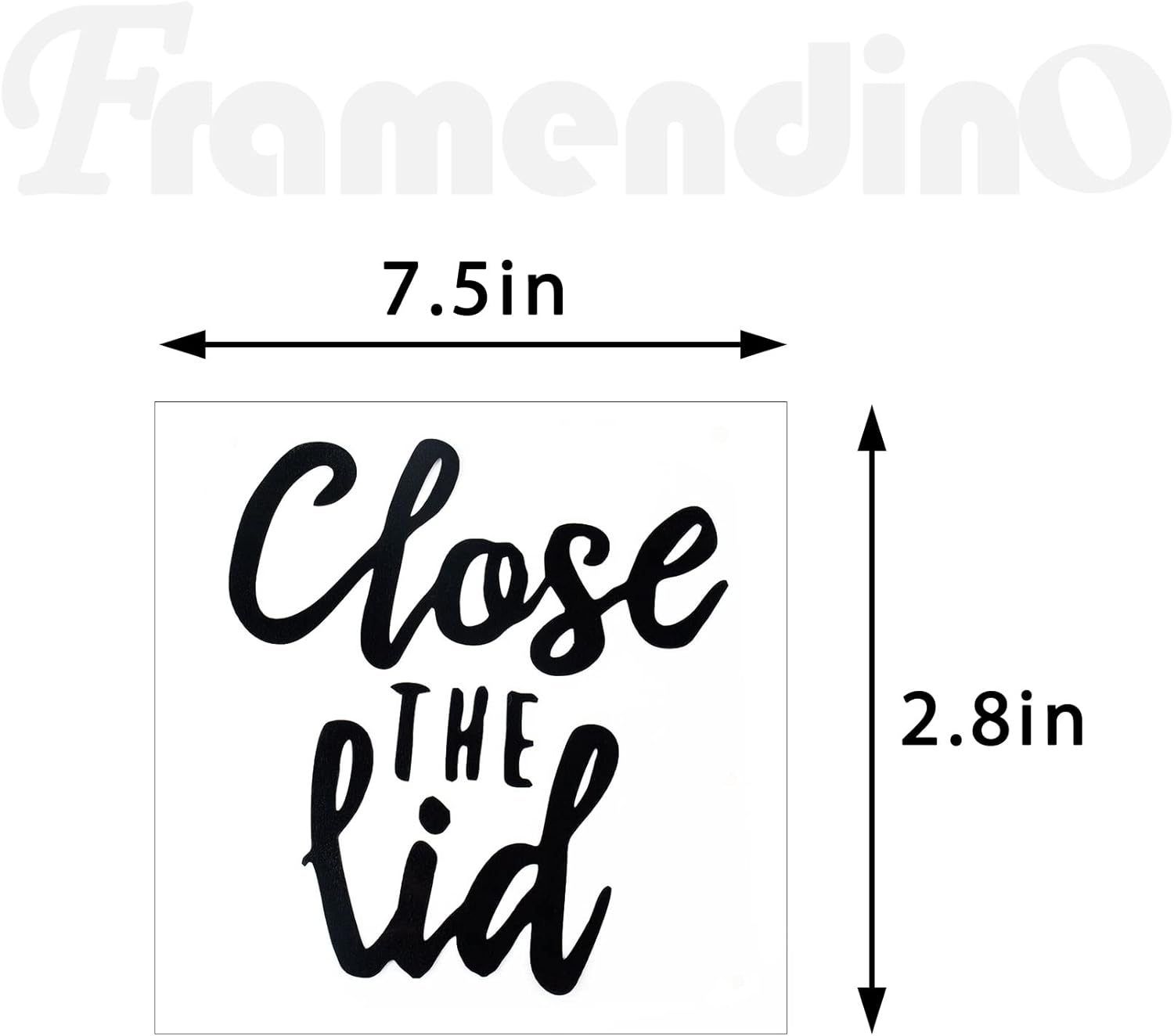 Framendino, 4 Pack Funny Toilet Seat Stickers Flush and Close Lid Decals Sign for Home Bathroom