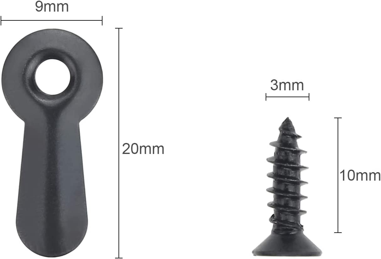 200 Pieces Frame Picture Turn Button and 200 Pieces Screws for Hanging Pictures, Black image number 1
