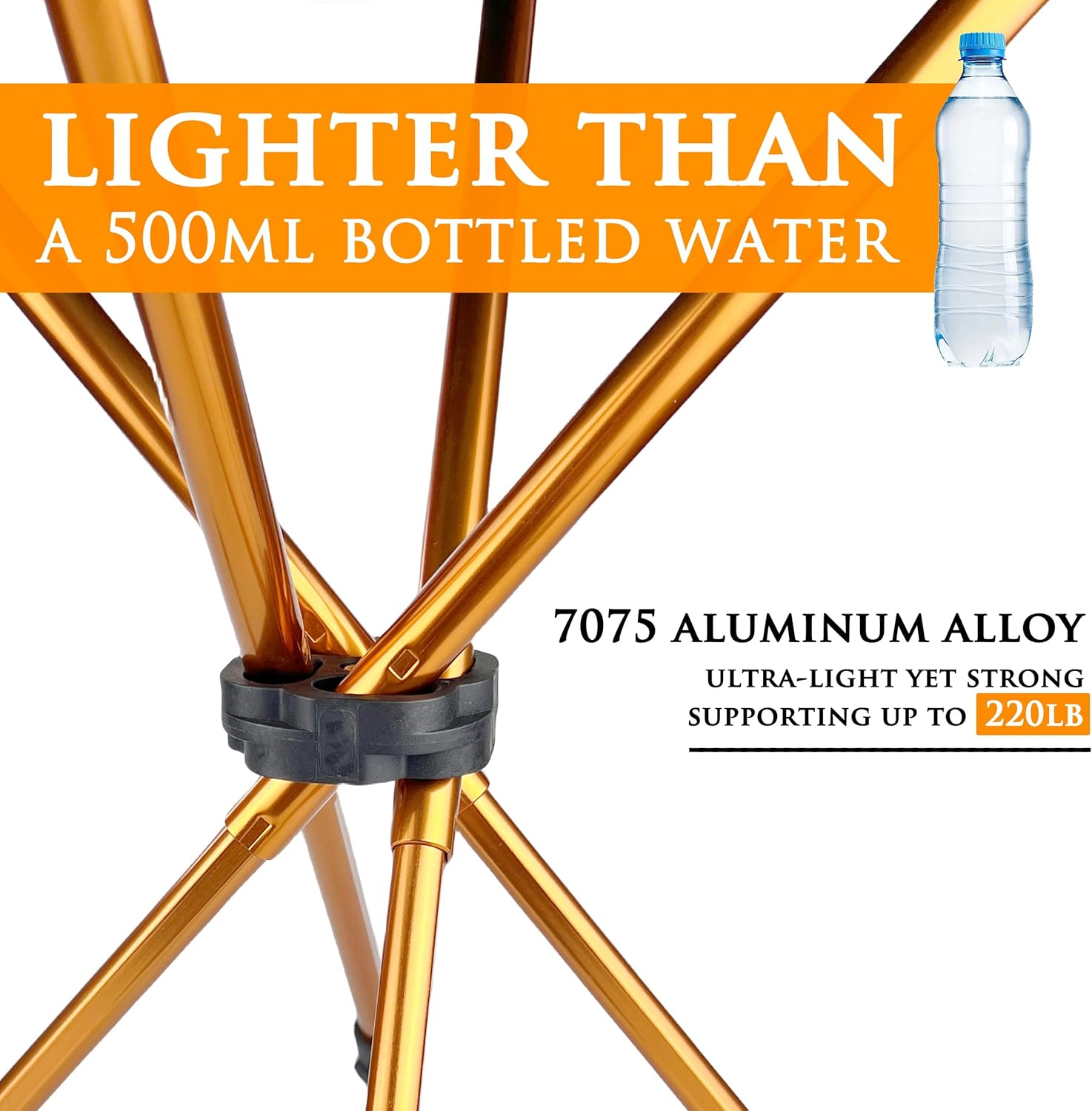 Portable Stool Backpacking Chair Folding Stool Ultra Lightweight Aluminum Collapsible Stool for Hunting Camping Fishing Shooting Hiking Small Portable Chair Camping Stool image number 4