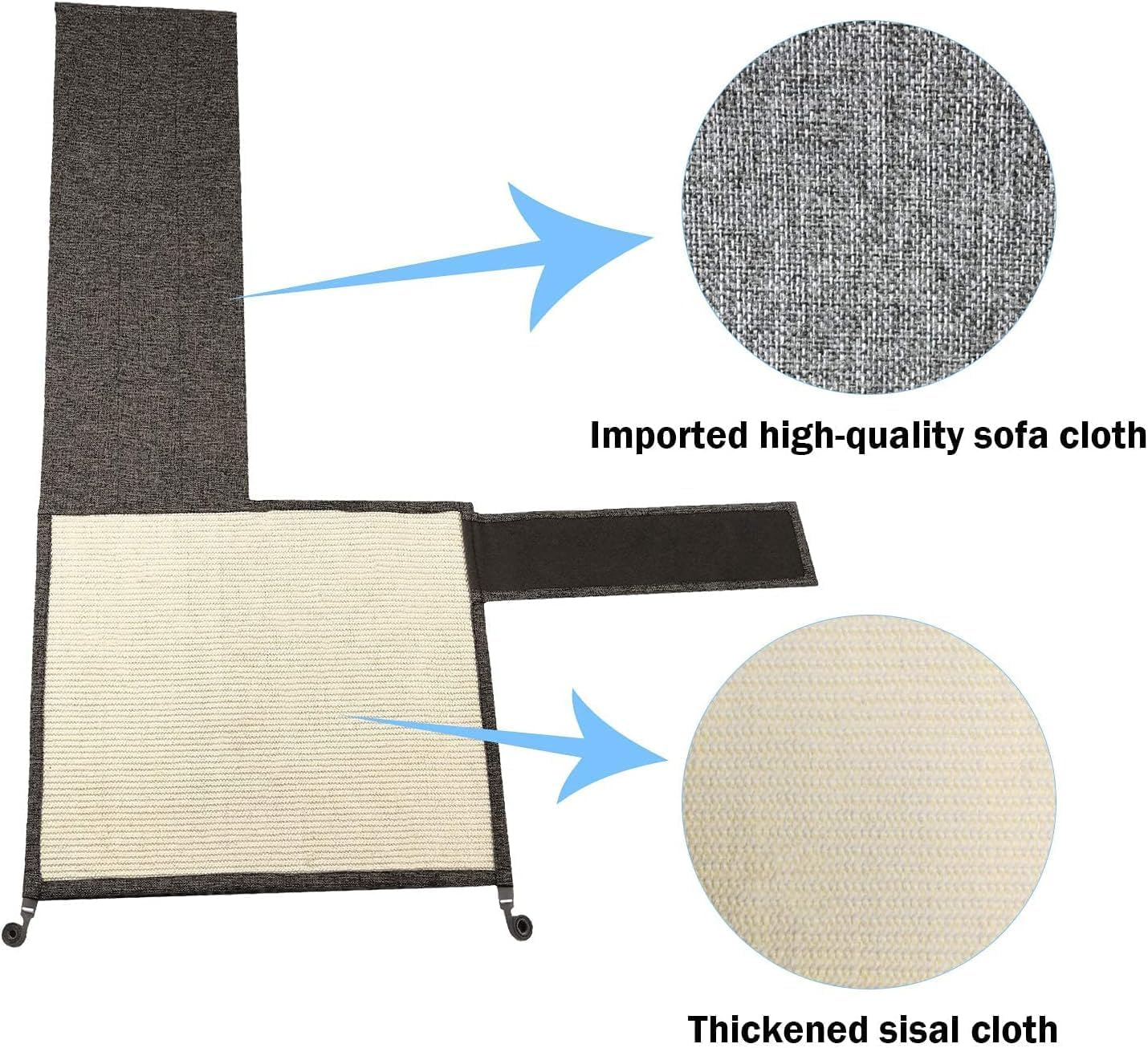 Cat Scratch Couch Protector,Furniture Protector from Cat Scratching with Natural Sisal for Protecting Sofa Couch (Left Hand)