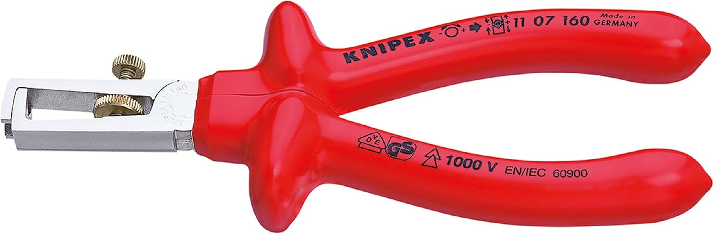 Knipex 11 01 160 SB Insulated Universal Wire Stripper with Opening Spring, 160 Mm Length