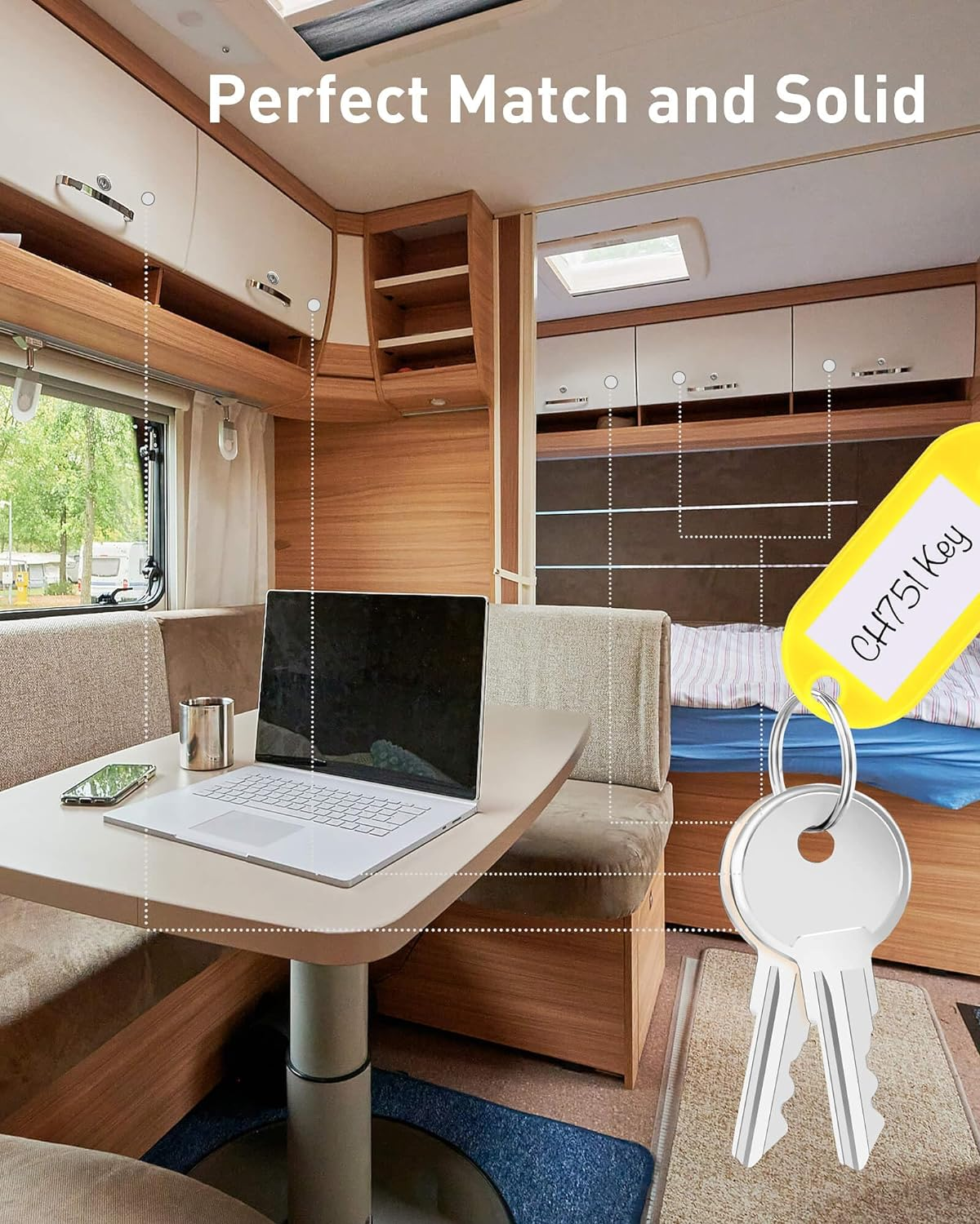 CH751 Key, RV Keys, RV Replacement Keys for RV Campers Storage Cabinets, Universal Key Pack of 4 image number 5