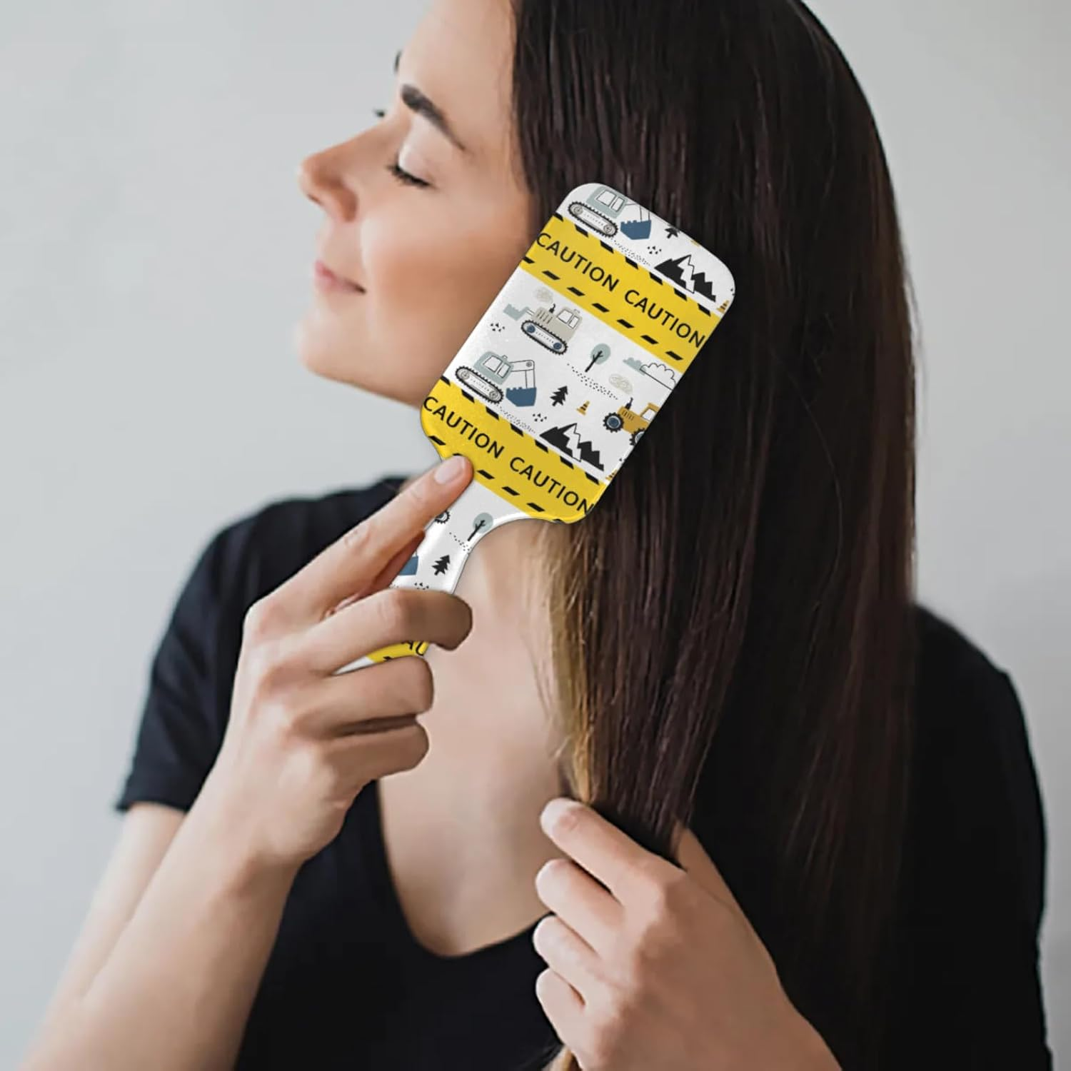 Kids Hair Brush for Boys Girls Toddler - Detangler Hairbrush for Wet Dry Thin Long Curly Hair Pain-Free Comb Glide through Tangles with Ease and Massage Scalp (Transportation Trucks)