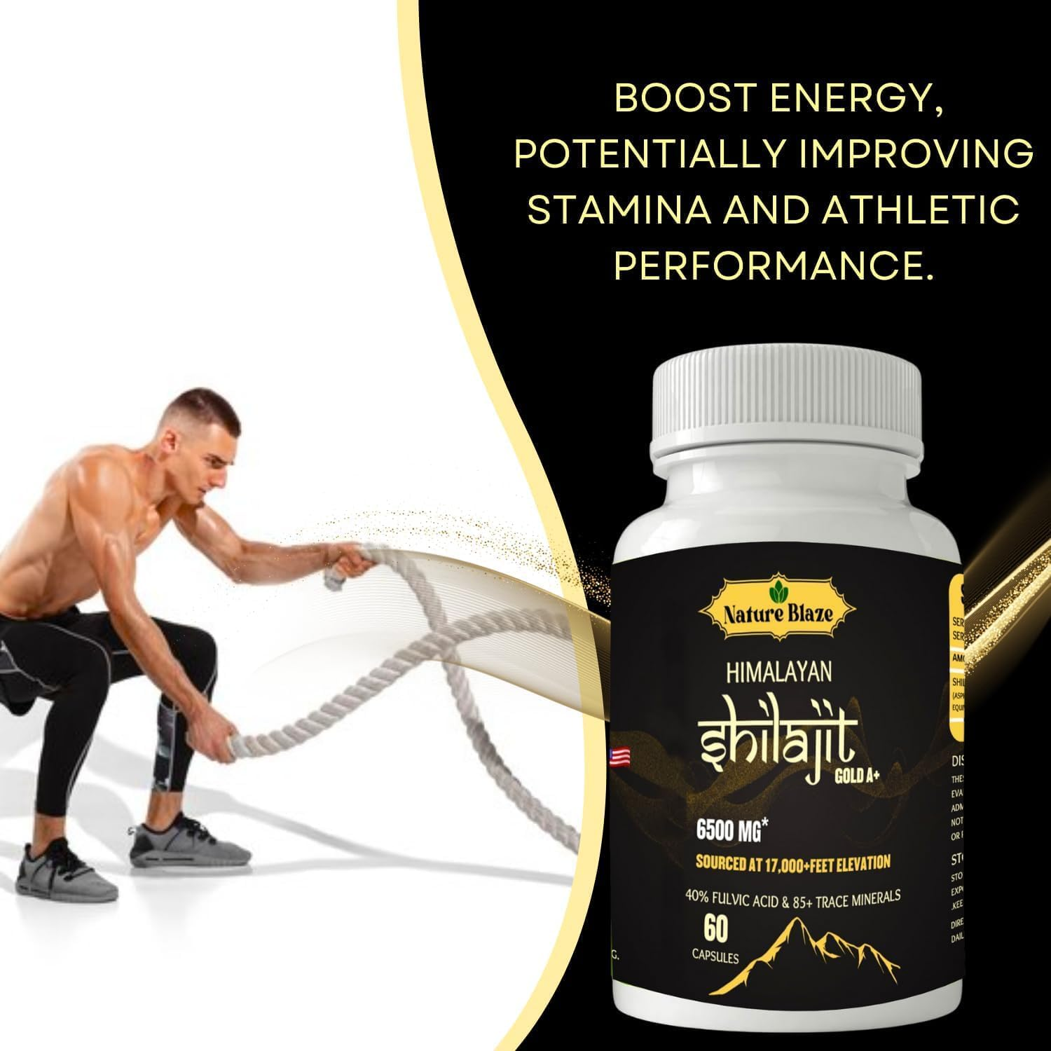 Pure Organic Himalayan Shilajit Capsules for Men & Women (60 Capsules Pack of 1) image number 3