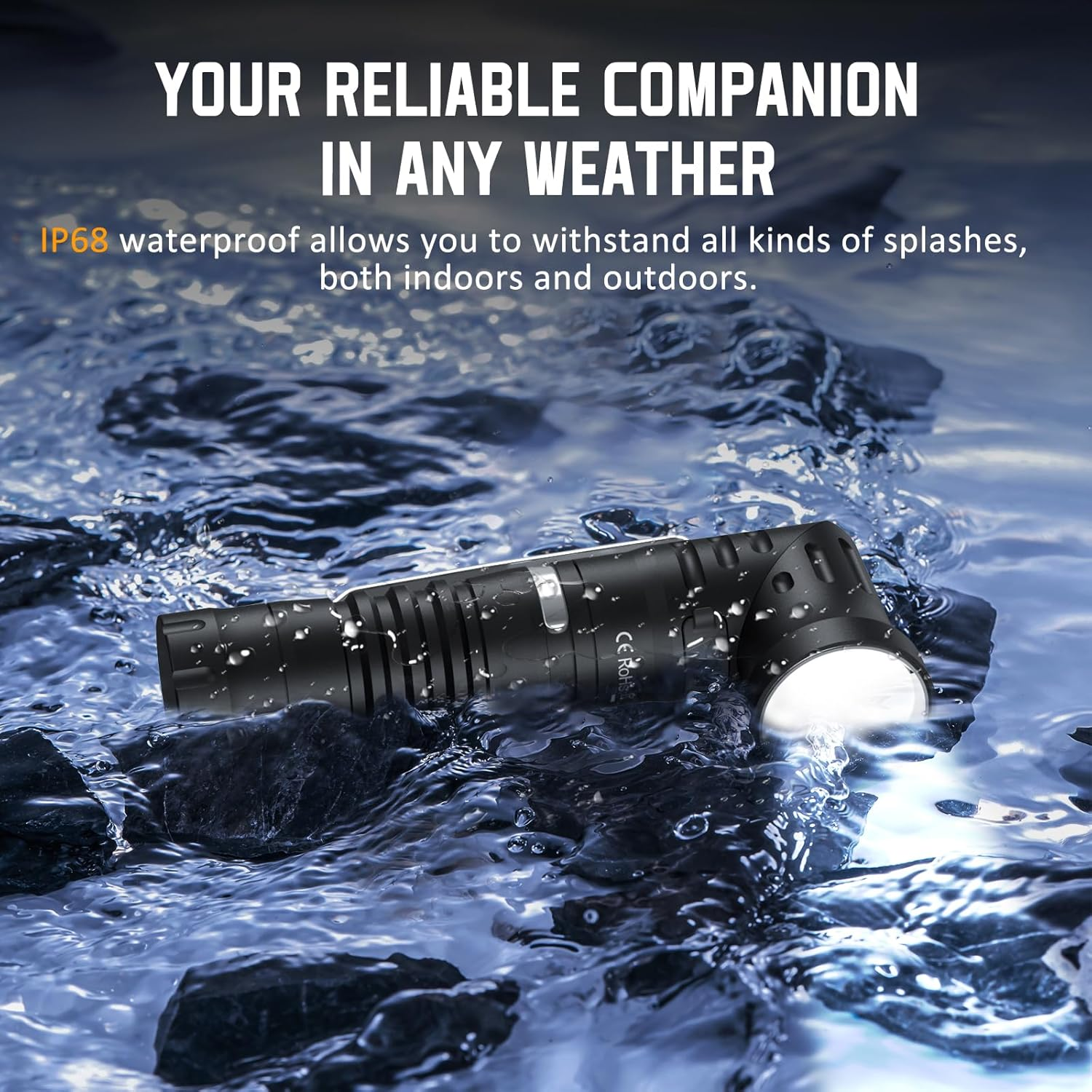 Wurkkos HD11 Right Angle Flashlight with Red Light, 1800 Lumens Magnetic 90 Degree Light, Spotlight & Floodlight EDC, IP68 Waterproof for Working Outdoors, Repairing image number 3