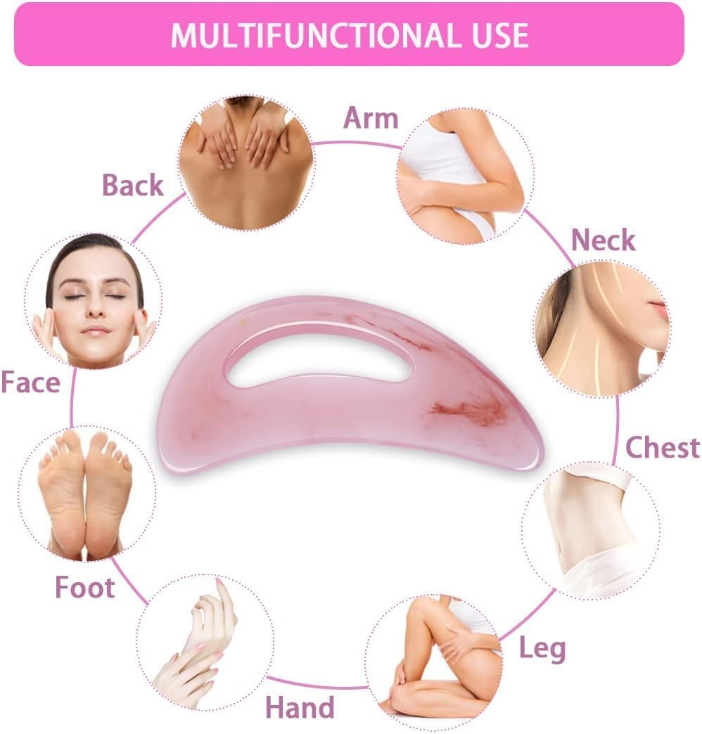 Resin Guasha Board with Handle - Wider Muscle Scraping Massage Tool for Lymphatic Drainage, Body Shaping, and Gua Sha Therapy image number 2